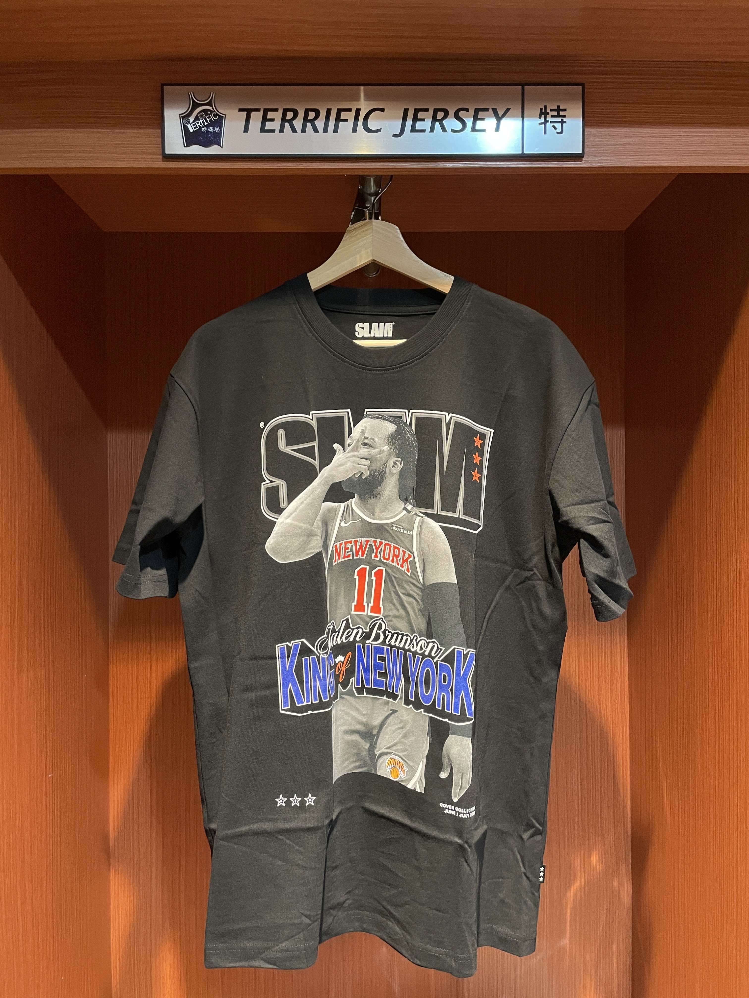 NBA短袖 Jalen Brunson 紐約尼克 黑 三分手勢 SLAM 雜誌封面 Slam Cover Tee 棉質 全新
