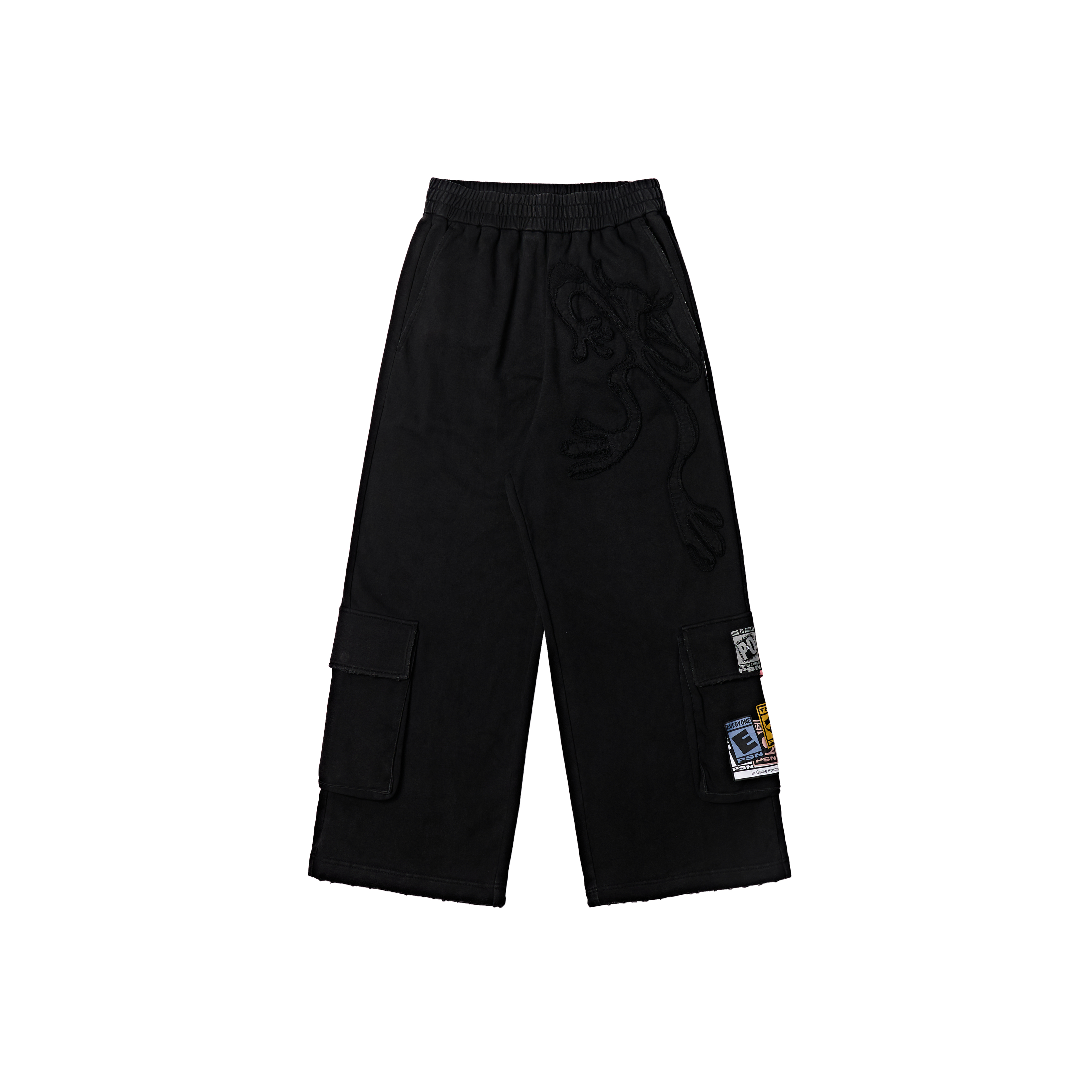 PSN/OWN 惡魔貼布Logo 多口袋直筒工裝褲 SPACE DEVIL FT CARGO P/O-SS26-4010