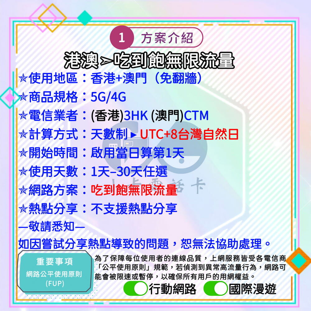 【SIM卡】港澳高速上網卡｜吃到飽與彈性多方案·雙地旅遊穩定連線〈隨插即用、簡易開通、熱點分享〉