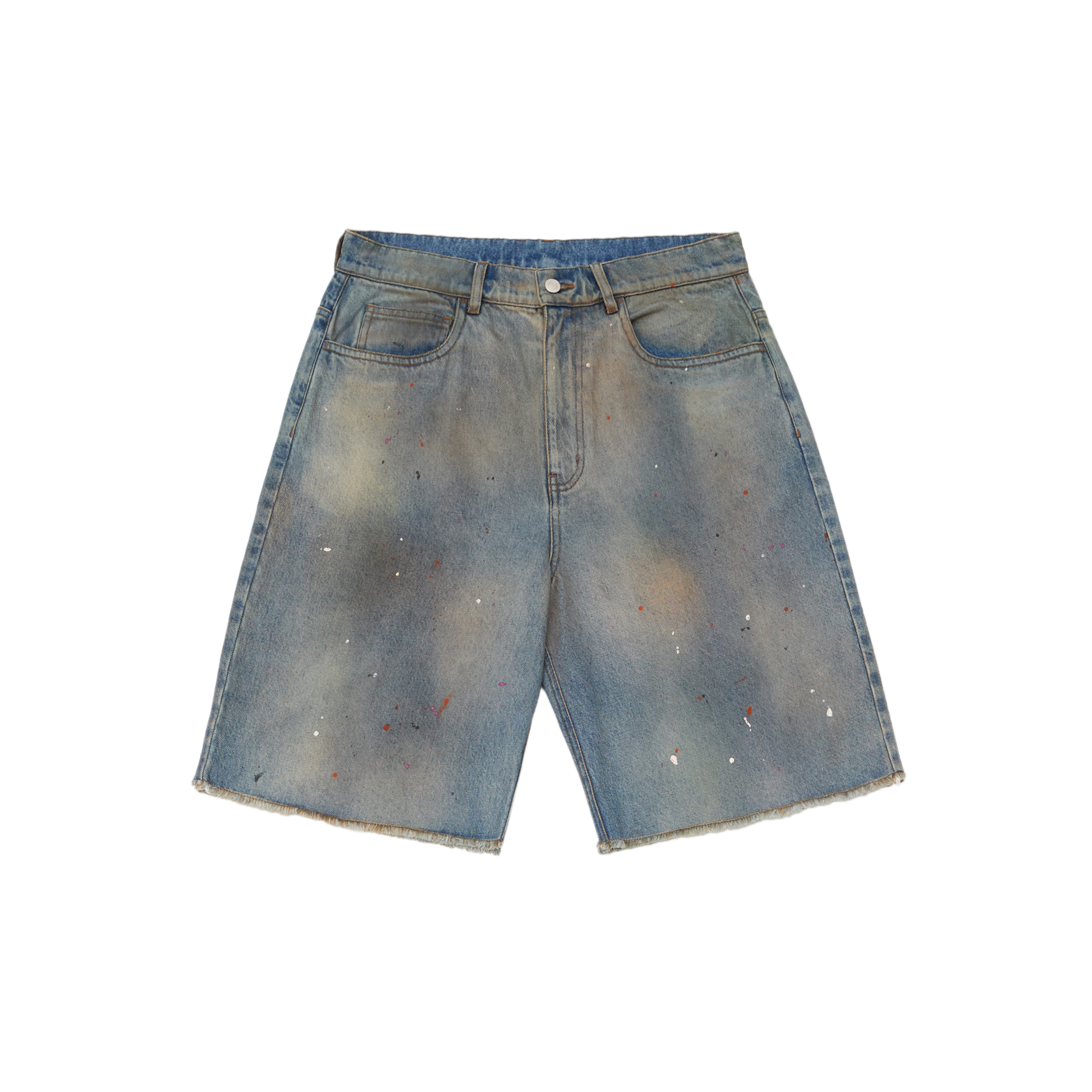 PSN/OWN 水洗噴漆做髒 不收邊直筒短褲 ASTRAL GUNNAR SHORTS P/O-SS26-4014