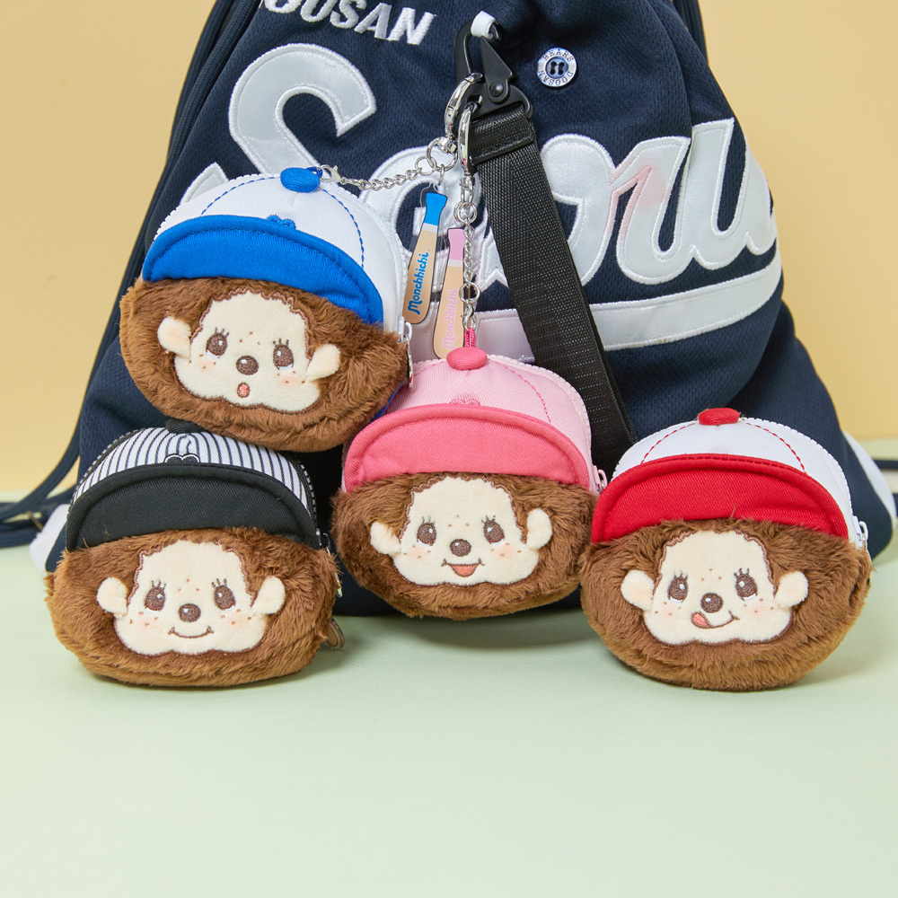 🇰🇷 MONCHHICHI 夢奇奇 蒙奇奇 棒球帽造型 臉部收納包 小包 吊飾 鑰匙圈 / 預購