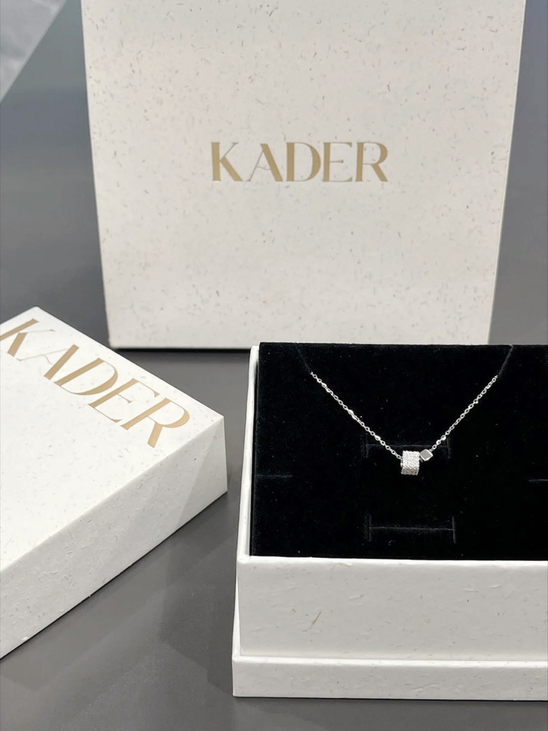 KADER 帶鑽小方糖 S925項鍊 女款 禮盒裝