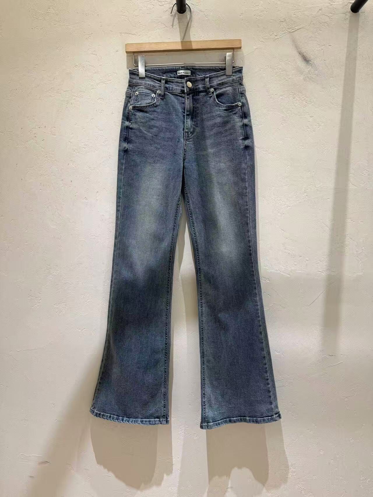 WJ7007 做舊牛仔喇叭褲