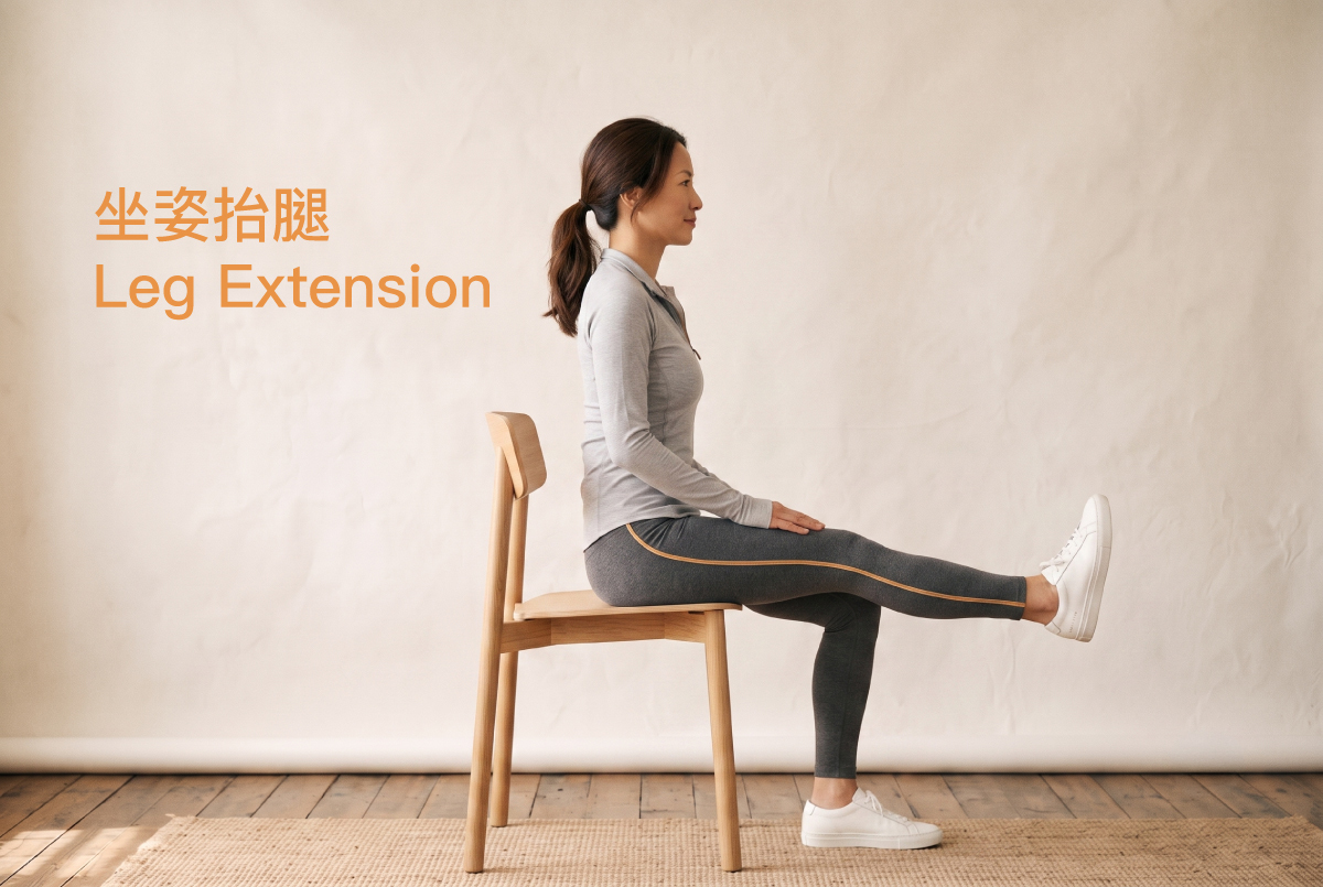 坐姿抬腿示意圖