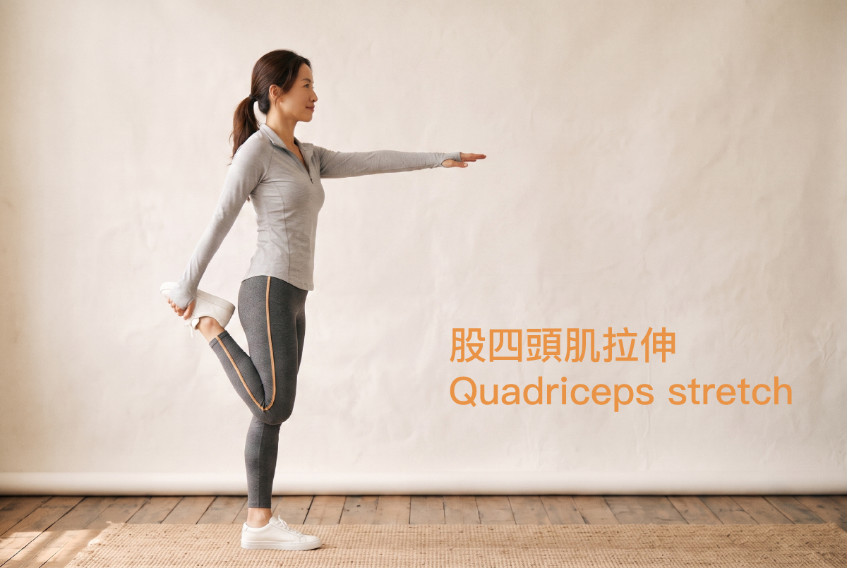 股四頭肌拉伸示意圖