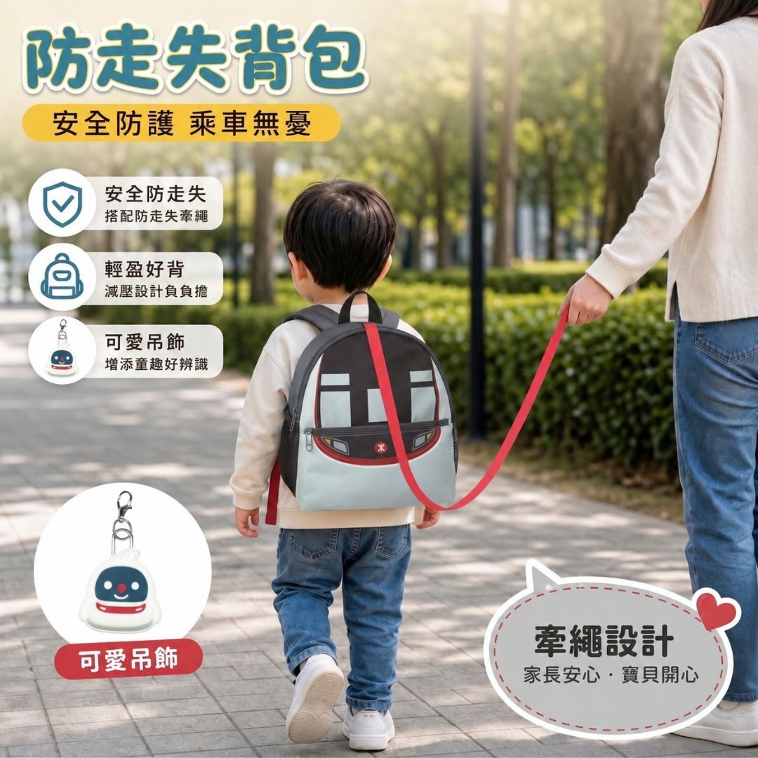 MTR 港鐵列車造型 嬰幼兒兒童背包(防走失)-觀塘綫