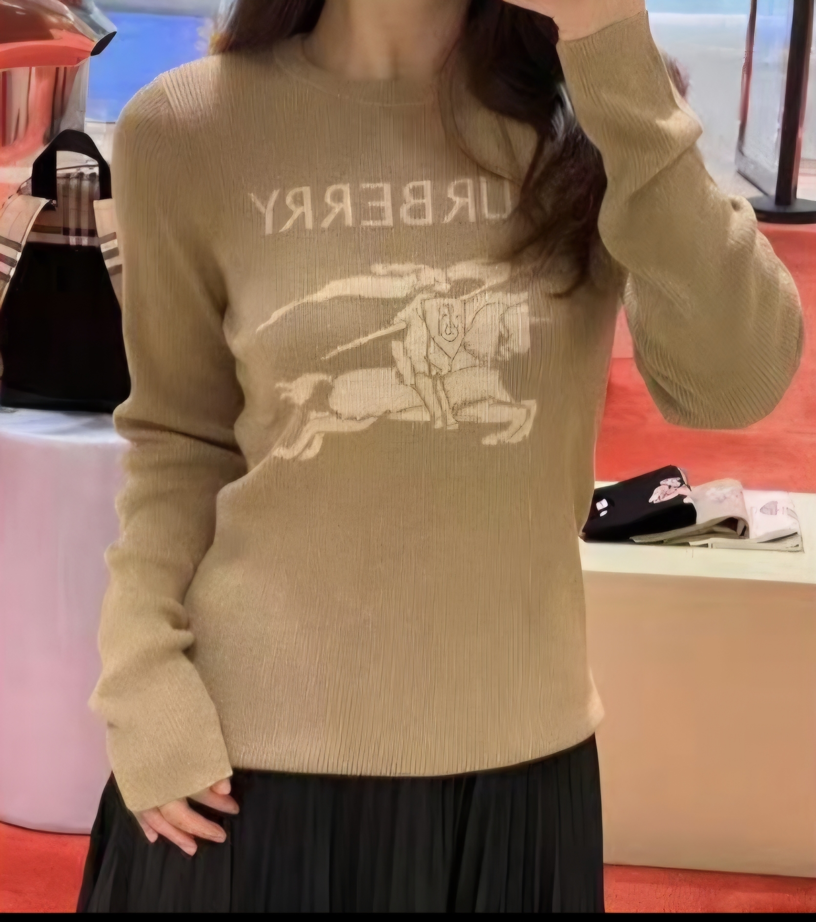BBR kids 童款 針織 上衣 卡其色