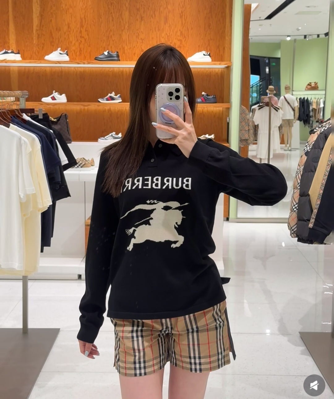 BBR kids 童款 針織 反領上衣 黑色