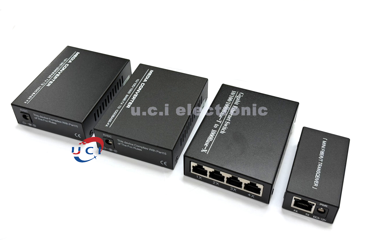 【UCI電子】(二C-3)千兆光纖收發器 SFP光模組介面 1電收發器光纖交換機 1光4電 光電轉換器