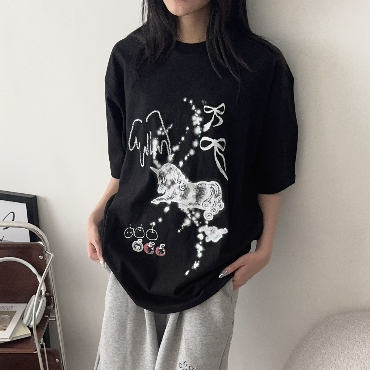 （現貨）韓牌 AMBLER A Horse Neighs 夢幻獨角獸 短T AS1303