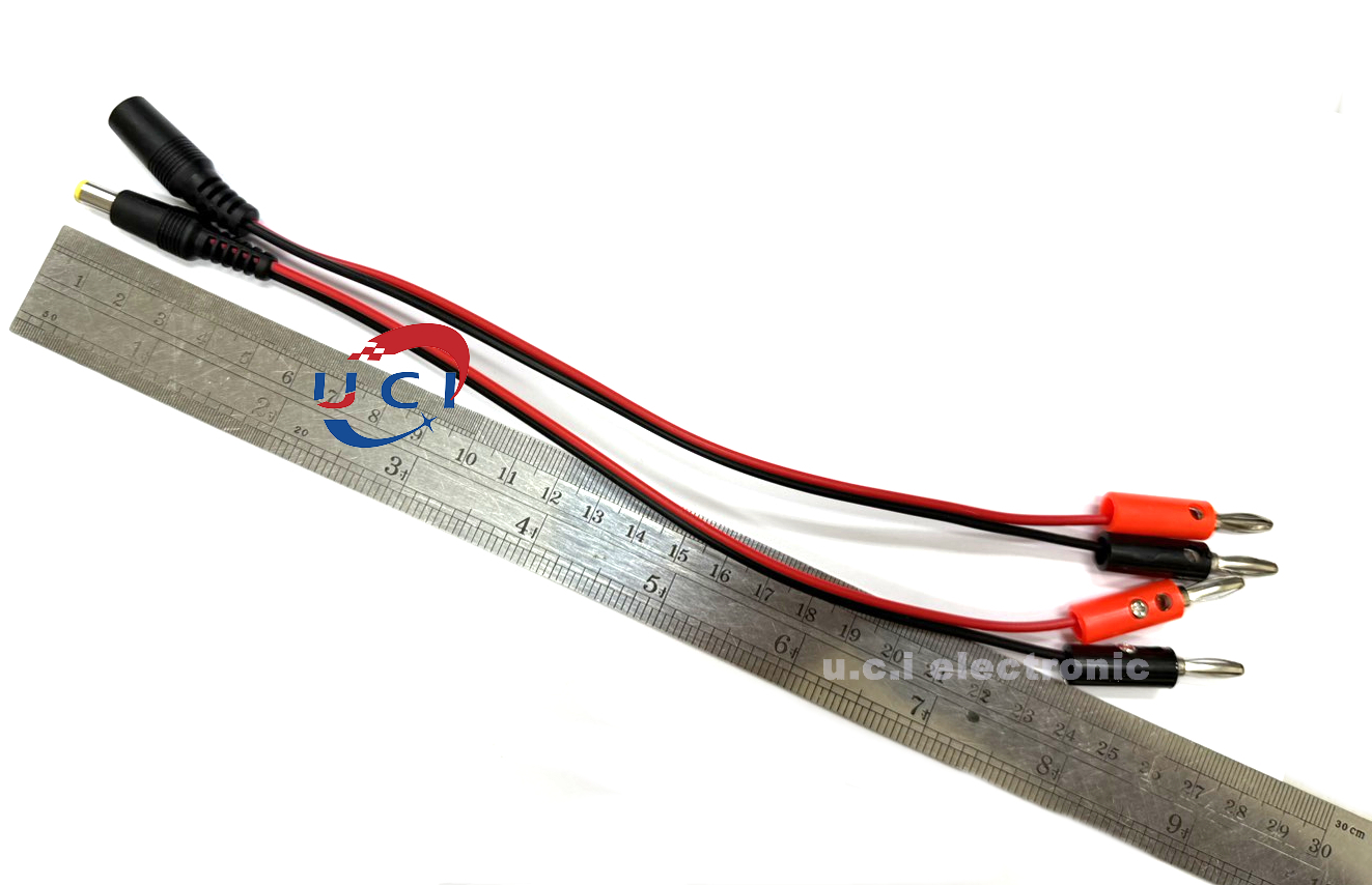 【UCI電子】(L-39) DC插頭轉香蕉插頭 線4mm 電源測試線 DC5.5-2.1轉香蕉插頭DC公DC母
