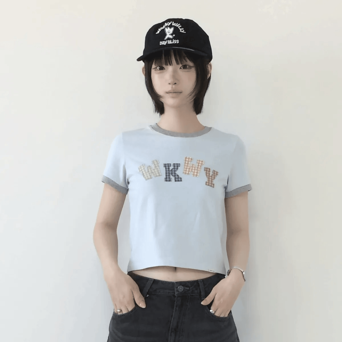 TOP 10熱賣✨入code 3件再減-$100⚡️ Wacky WiLLy｜Women's Slim Baby-Fit Ringer T-Shirt [3 colors] WW249