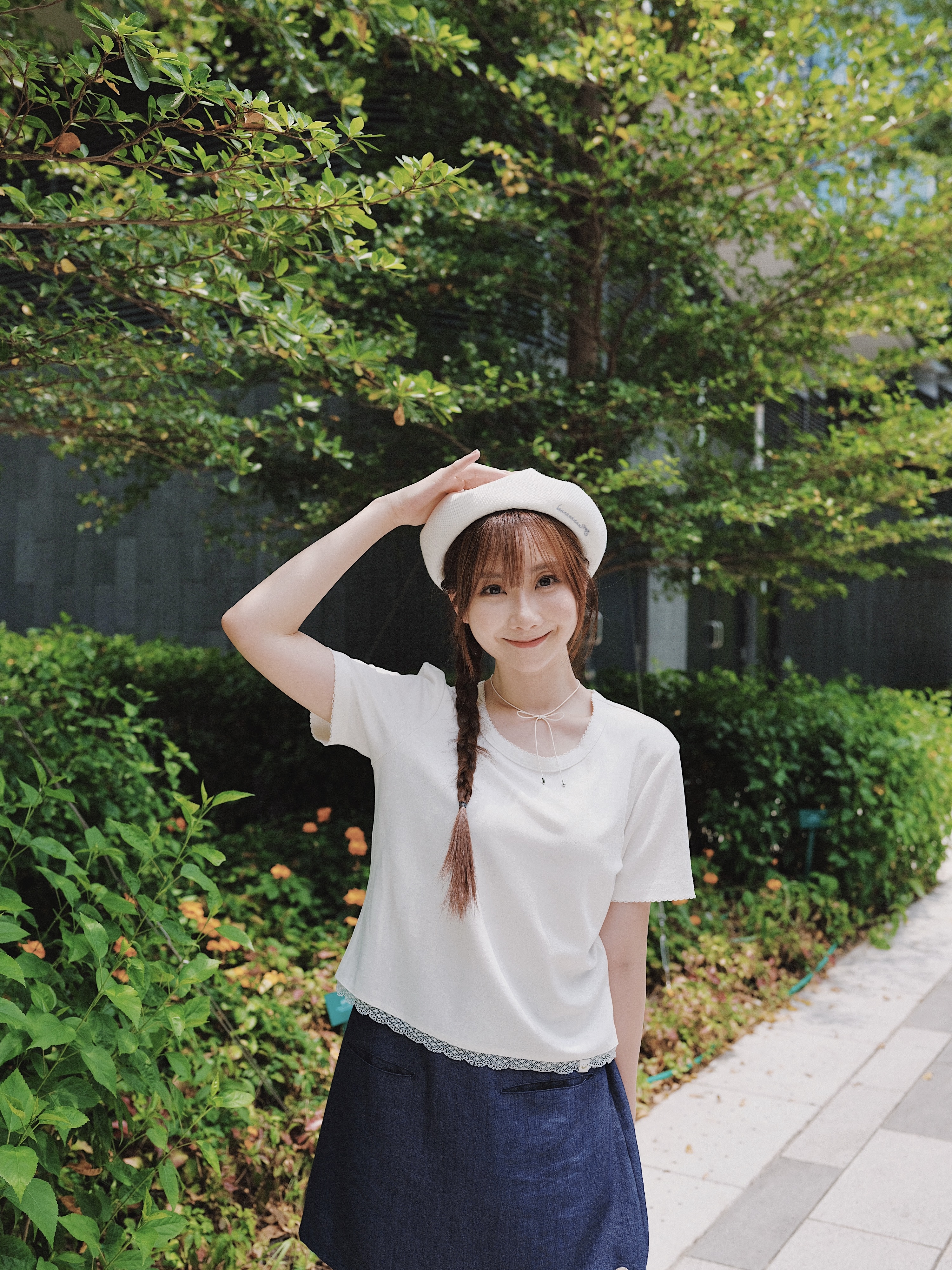 三色 / 柔滑莫代爾蕾絲短袖上衣 / Soft Modal Lace Trim Short Sleeve Top