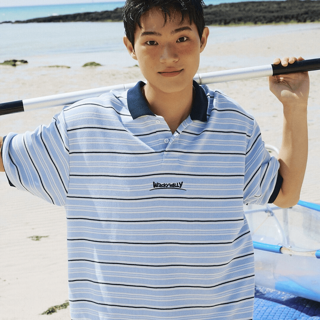 Wacky WiLLy｜Striped Collar T-shirt [2 colors] WW279