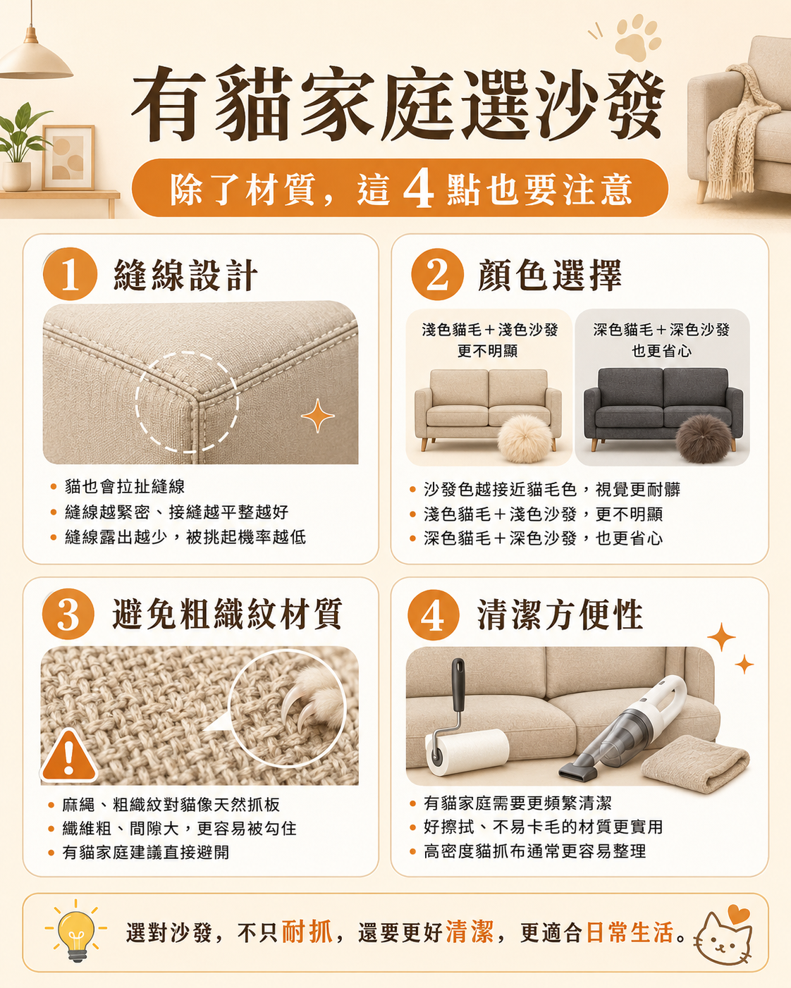 有貓家庭選擇沙發指南