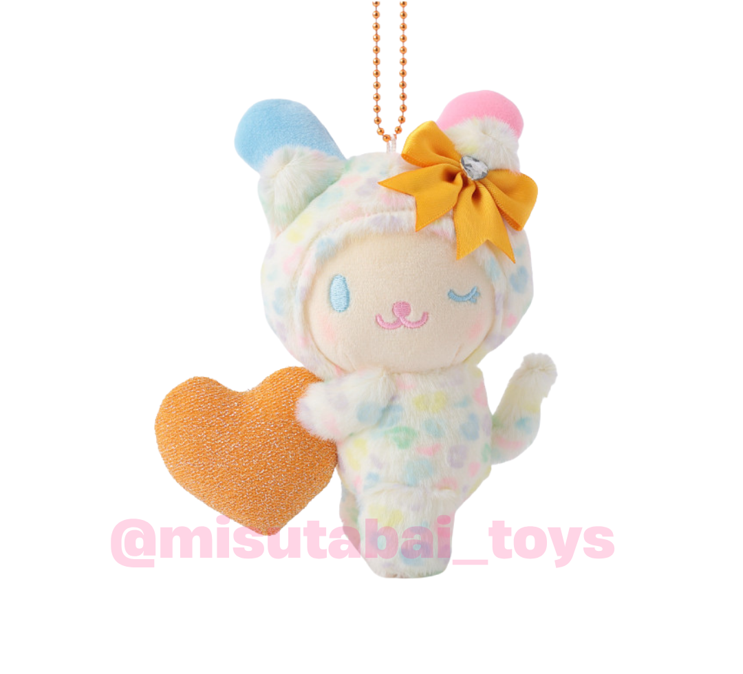 Sanrio Usahana Heart Fluffy Boa Ver. Plush Keyring
