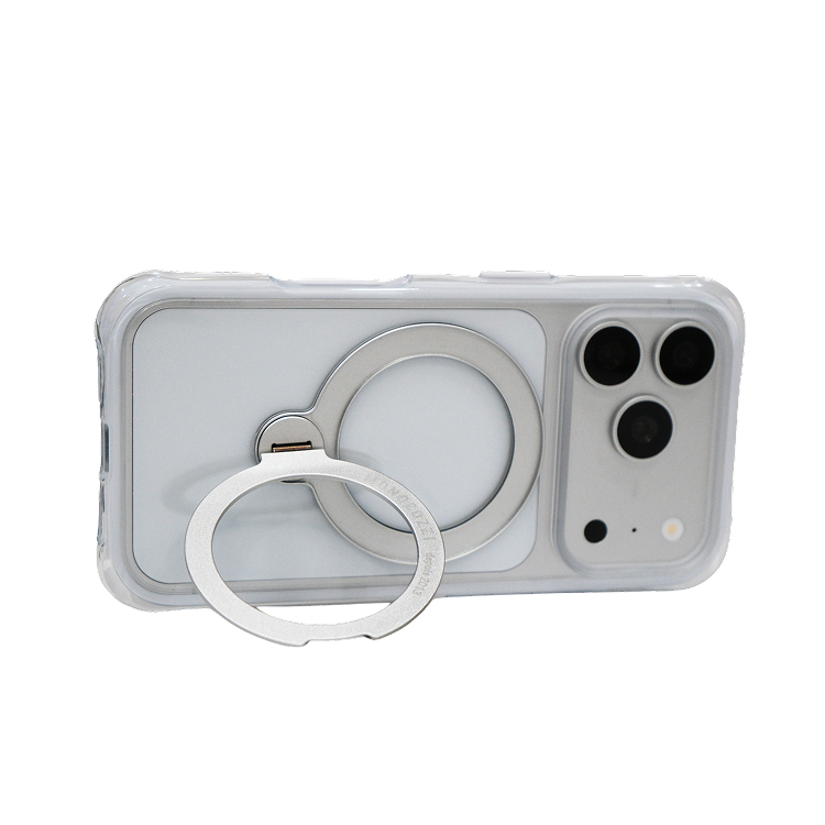 ESSENTIALS+｜iPhone 18 Magnetic Charging Compatible Shockproof Airbag Hybrid Case w/ rotatable ring - Transparent