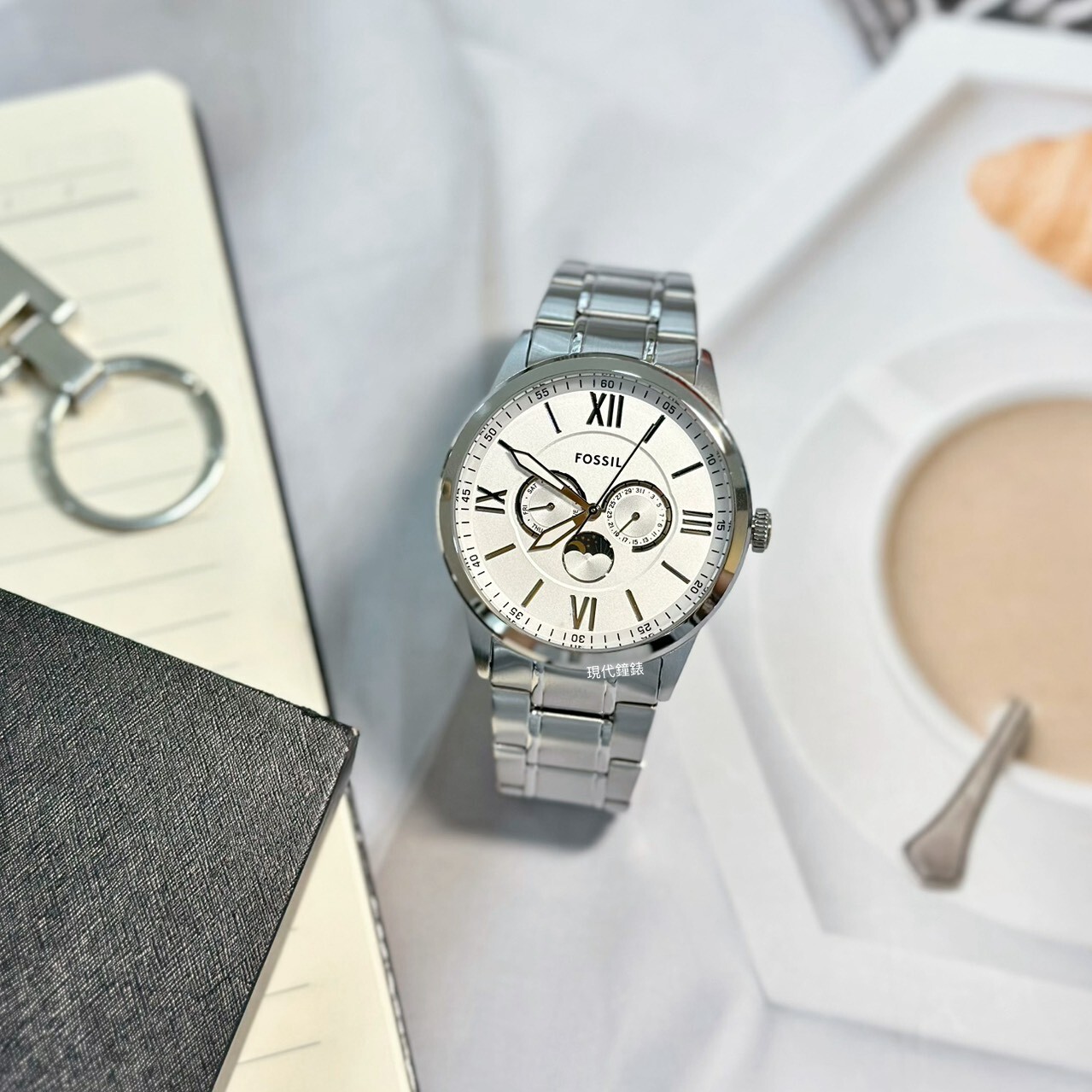 【FOSSIL】Flynn經典雅仕月相男表 BQM7088 48mm 現代鐘錶