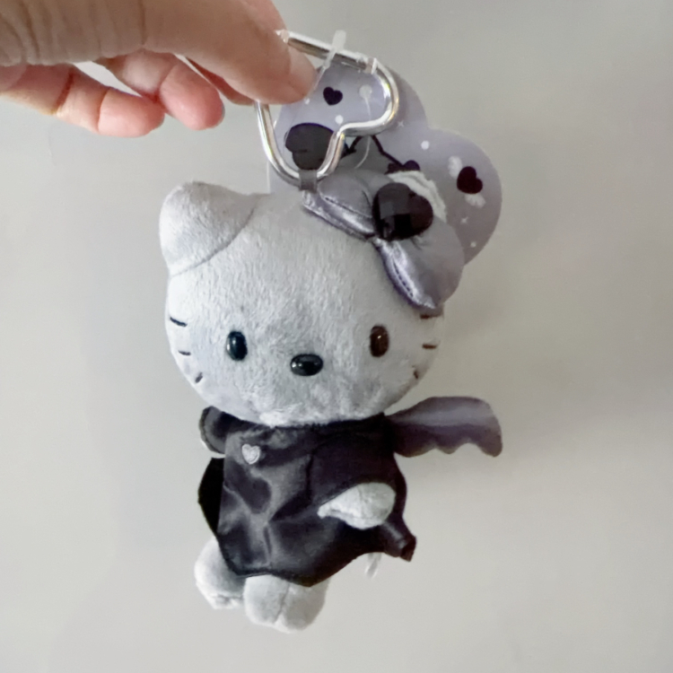 日本 SANRIO Hello Kitty Black Angel系列 小天使掛飾 灰
