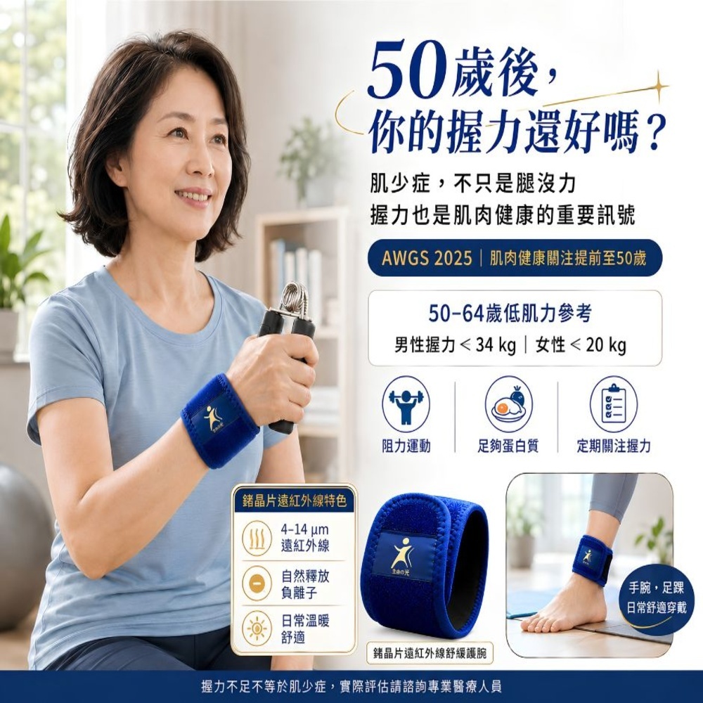 生命之光專利鍺晶片遠紅外線舒緩護腕 /護踝 2入