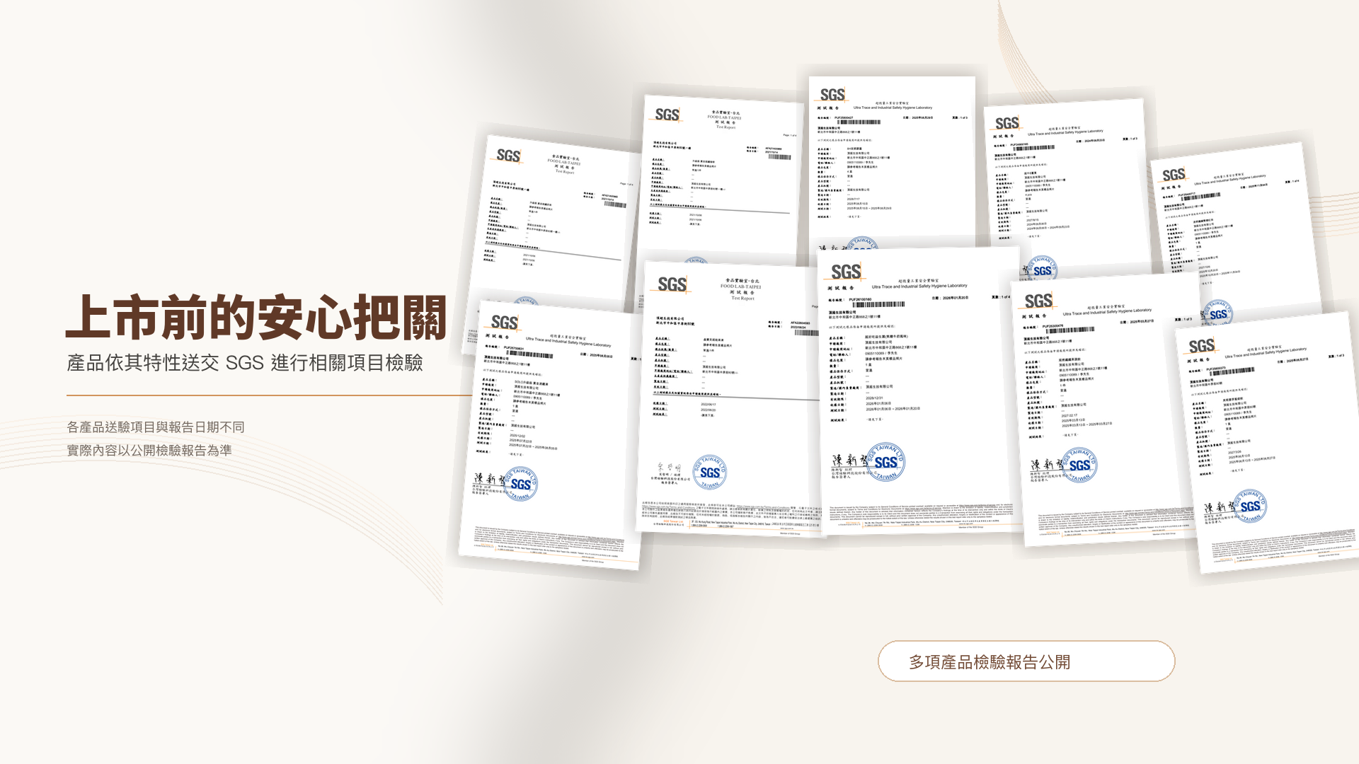 SUPERWOMAN 產品上市前 SGS 安心檢驗報告