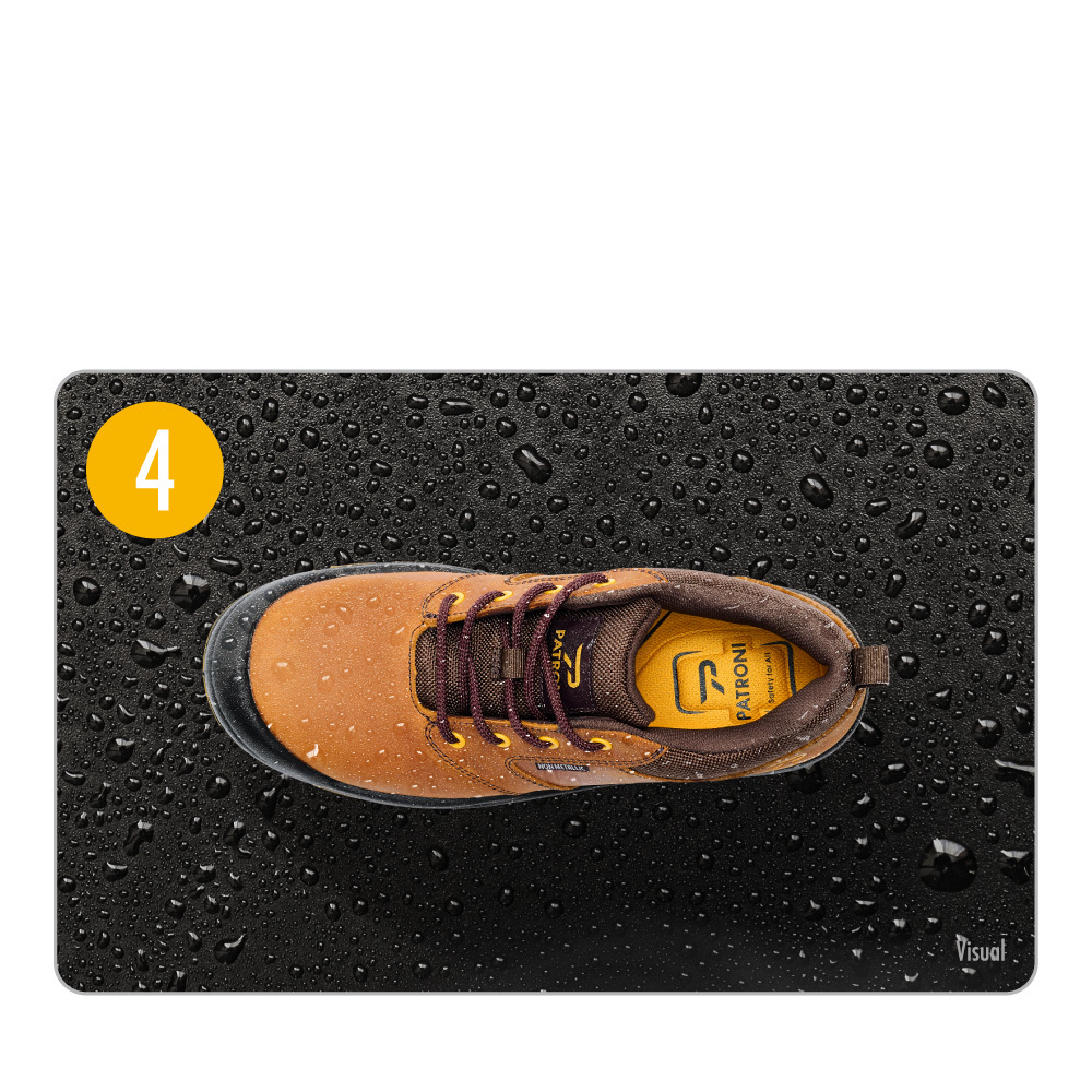 PATRONI SF2540 ARKION safety shoe in a water-repellent scenario