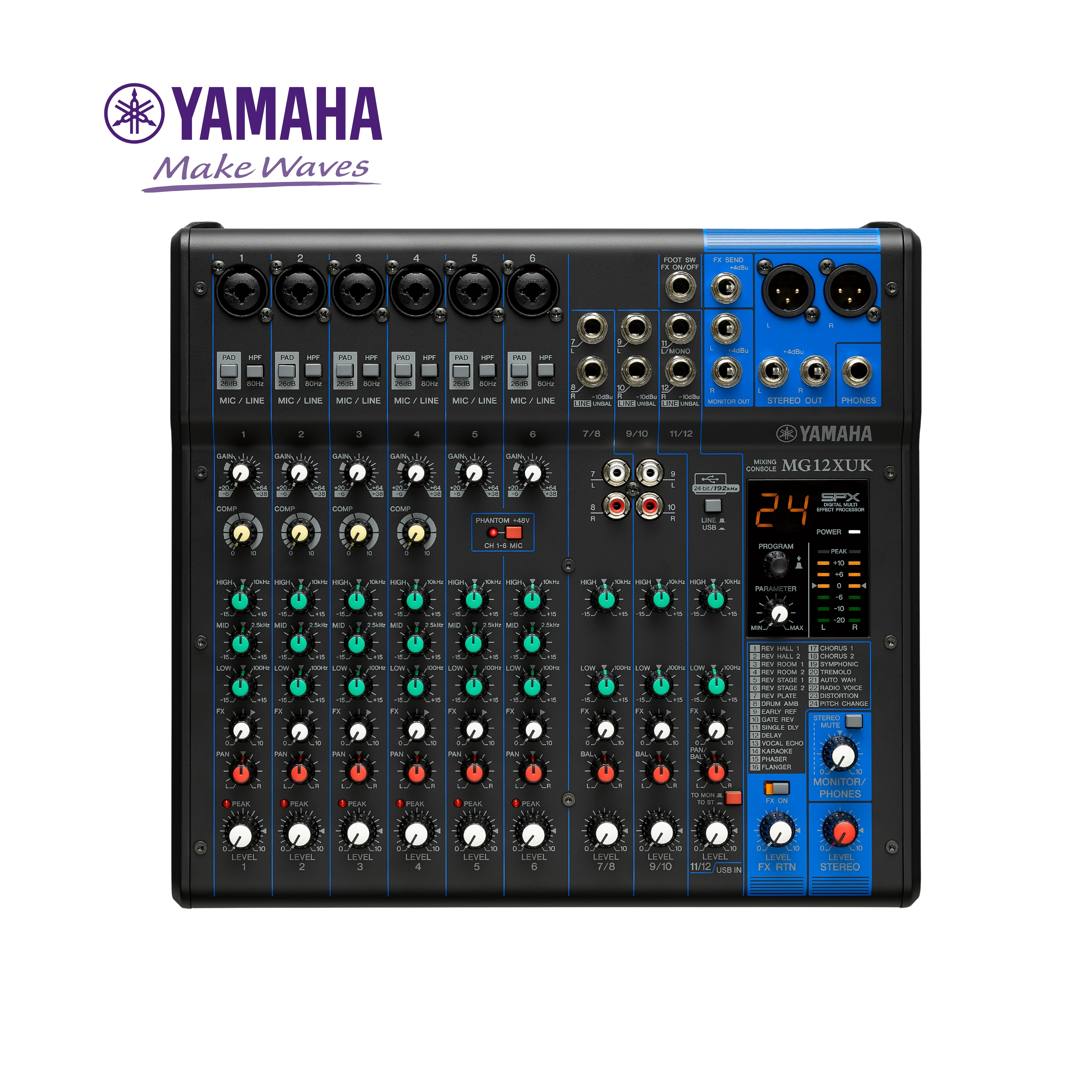 MG12XUK YAMAHA 混音器 旋鈕版