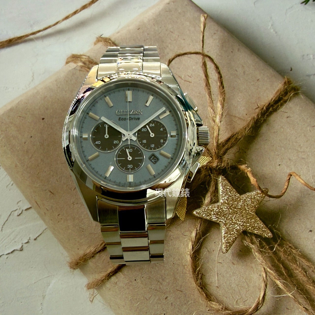 【CITIZEN 星辰】光動能三眼計時手錶 天空藍x銀40.5mm CA4680-55L 40.5mm 現代鐘錶