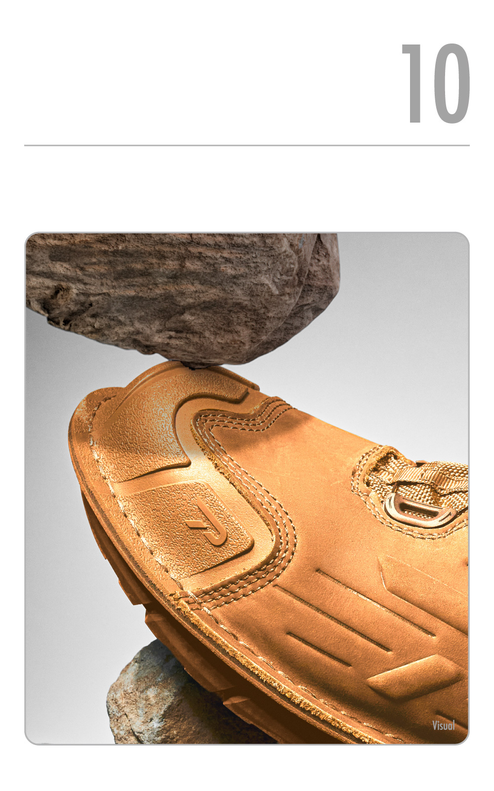 Scenario display of the SF2307BRN MARAX safety shoe's abrasion-resistant reinforced toe