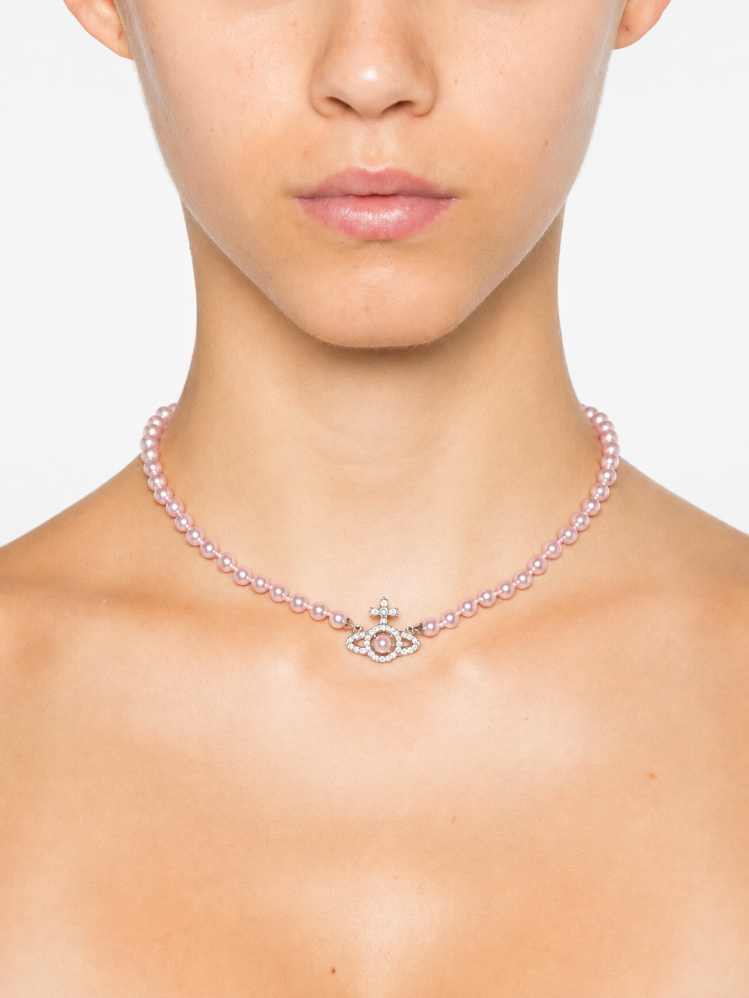 LYS02304  Vivienne Westwood 粉色珍珠項鏈
