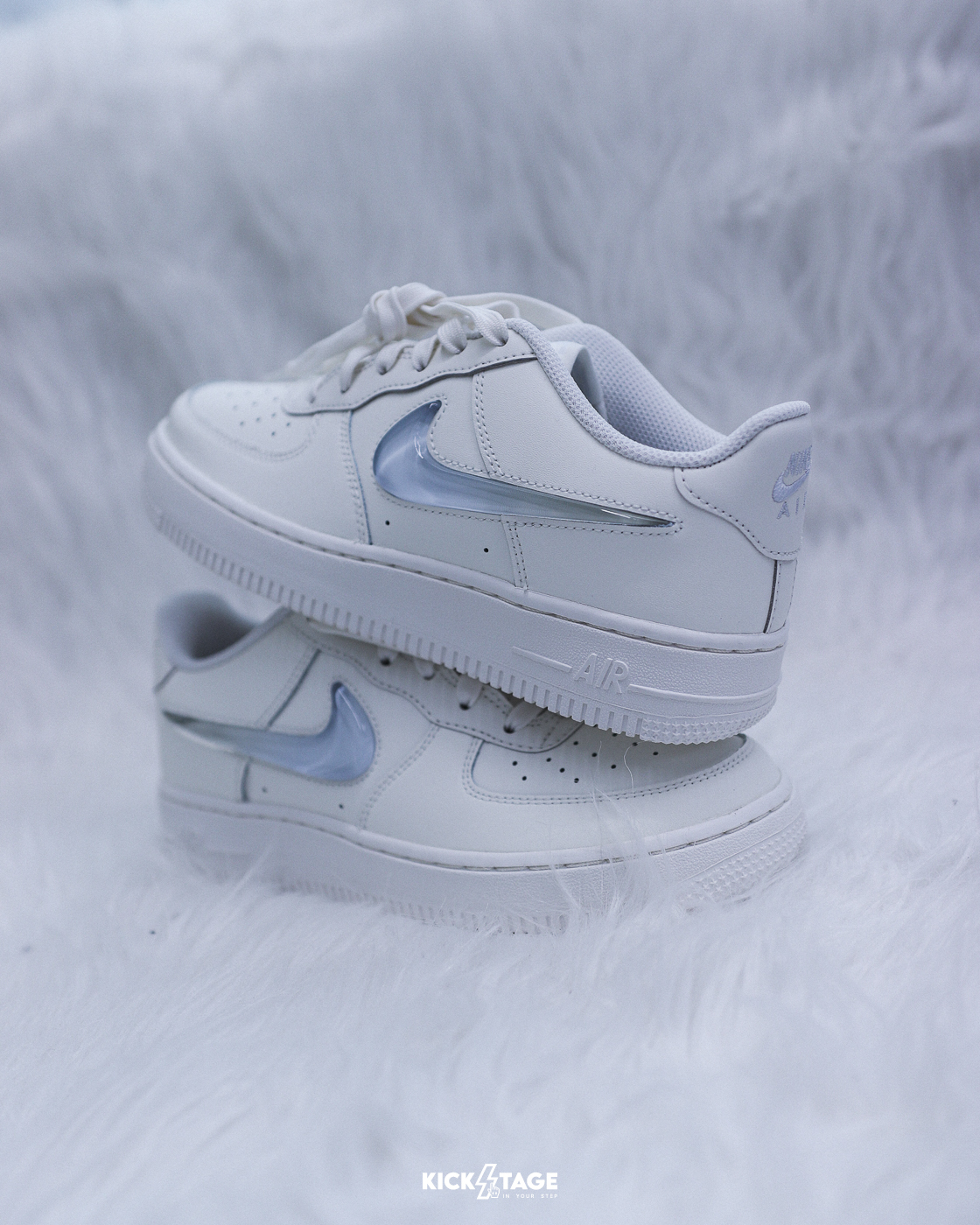 大童鞋 女鞋 NIKE AIR FORCE 1 JES GS 骨白 淺藍 漸層 果凍勾 立體勾 皮革 經典 休閒鞋【IR0595-101】AF1 WAF1
