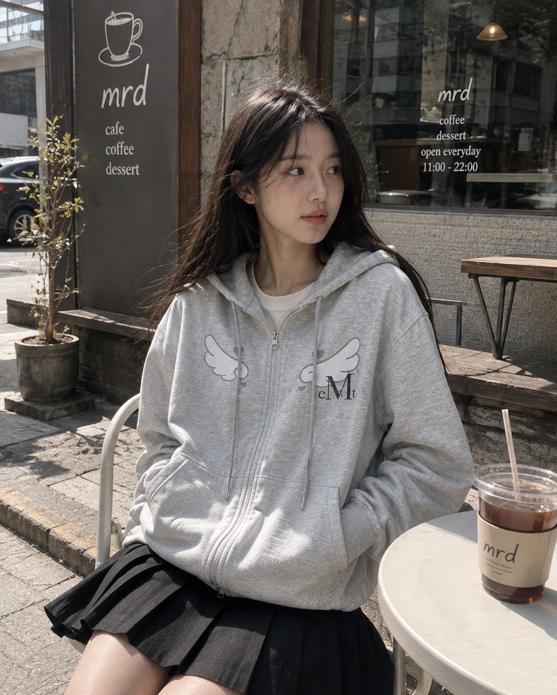 韓國 MUCENT 波點天使 小翅膀連帽外套 男女款（2colors）