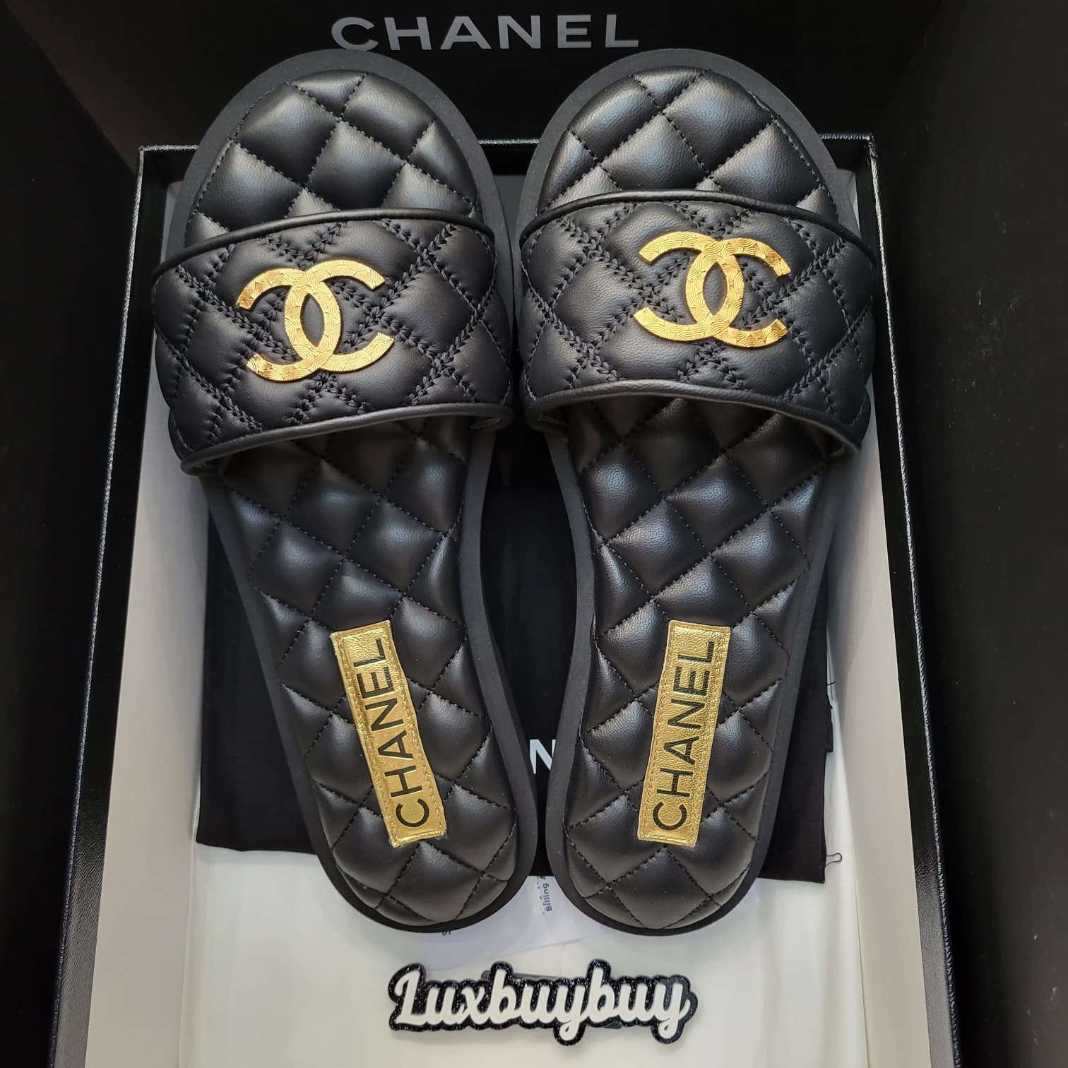 CHANEL G45014 LAMBSKIN QUILTED MULES 拖鞋