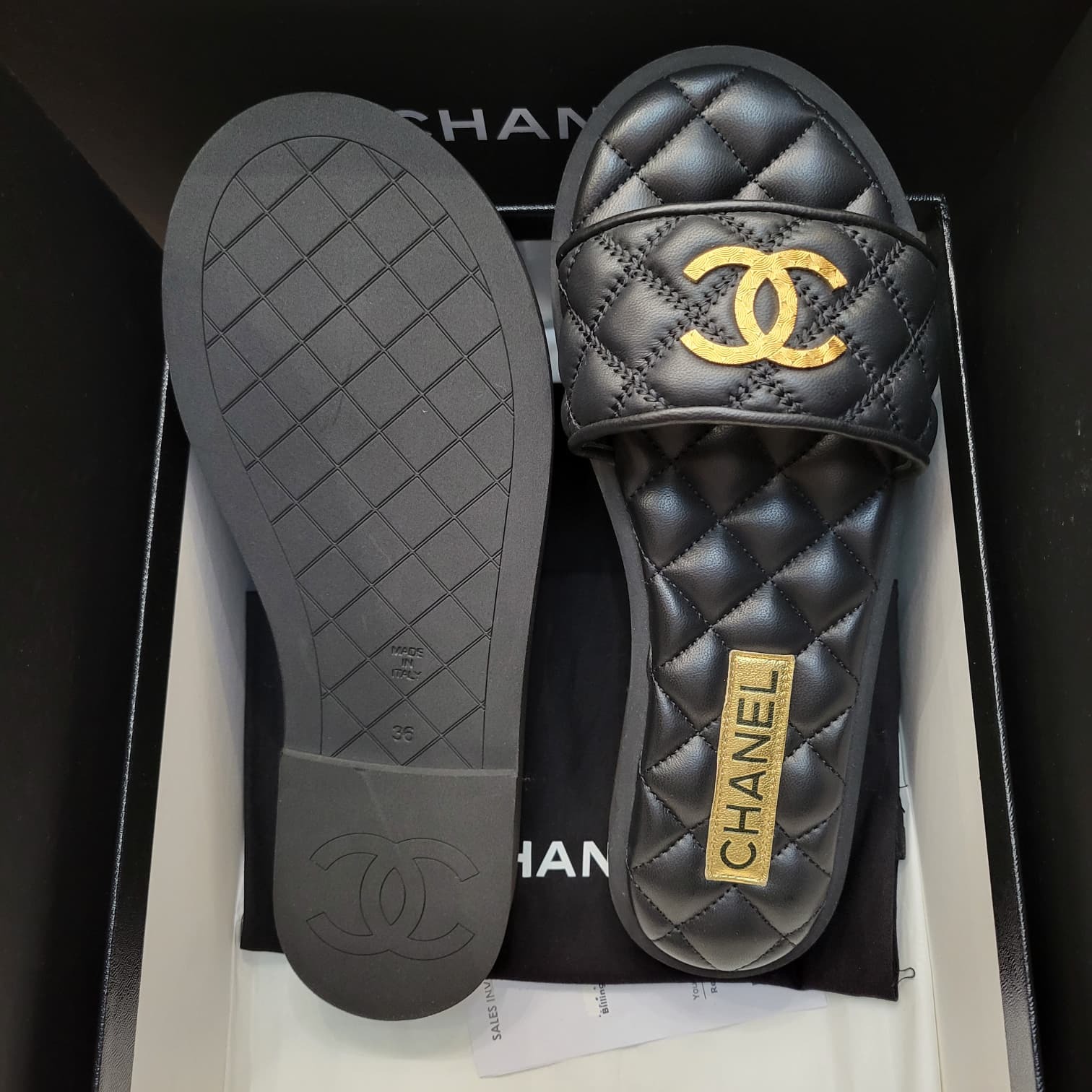 CHANEL G45014 LAMBSKIN QUILTED MULES 拖鞋