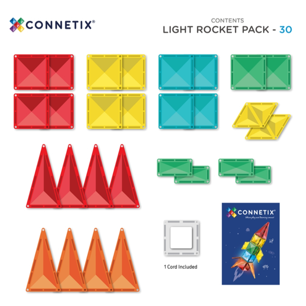 【樂森藥局】 Connetix 星際發光火箭組 30pc