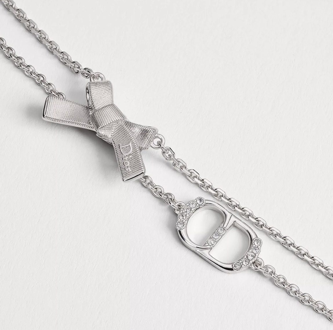 Dior CD Parure Bracelet 銀色 蝴蝶結 手鍊