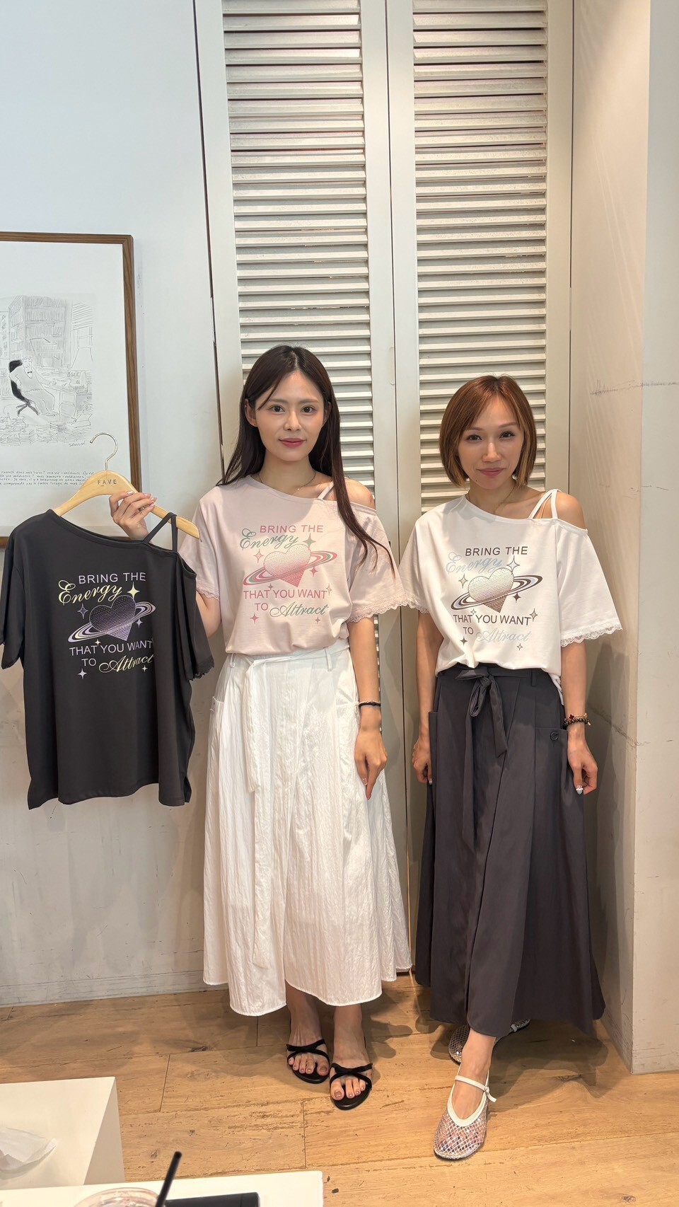 FA7009 心心星球單肩Tee