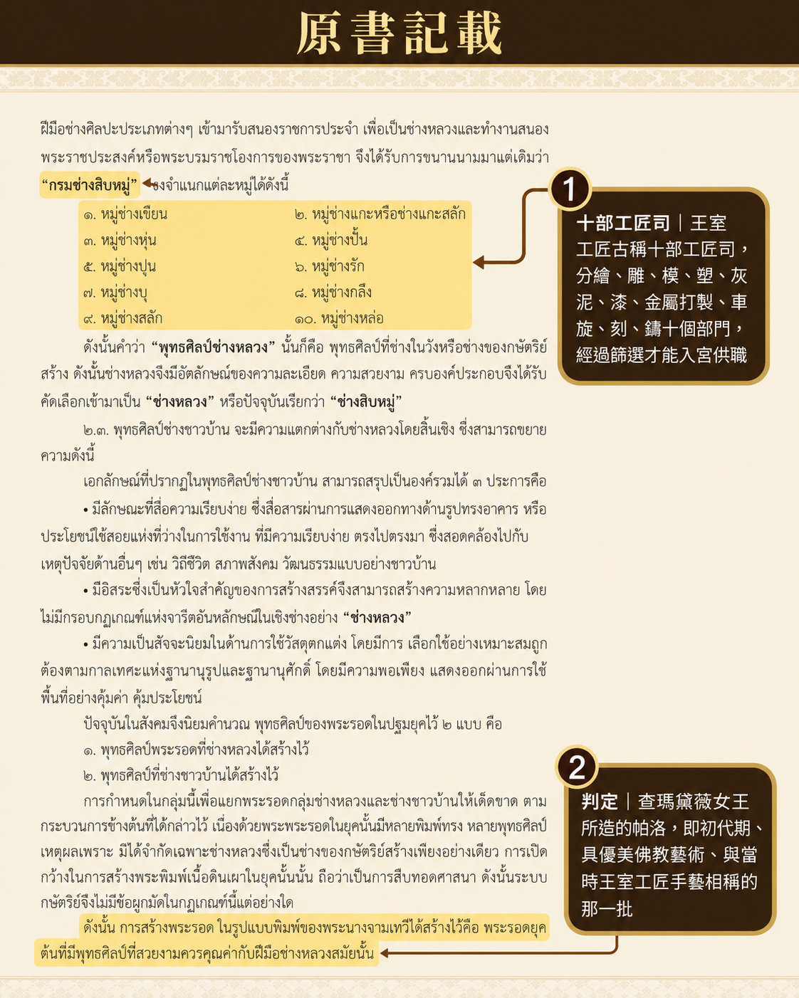 王室工匠制度十部工匠司說明圖 - KUMIHO