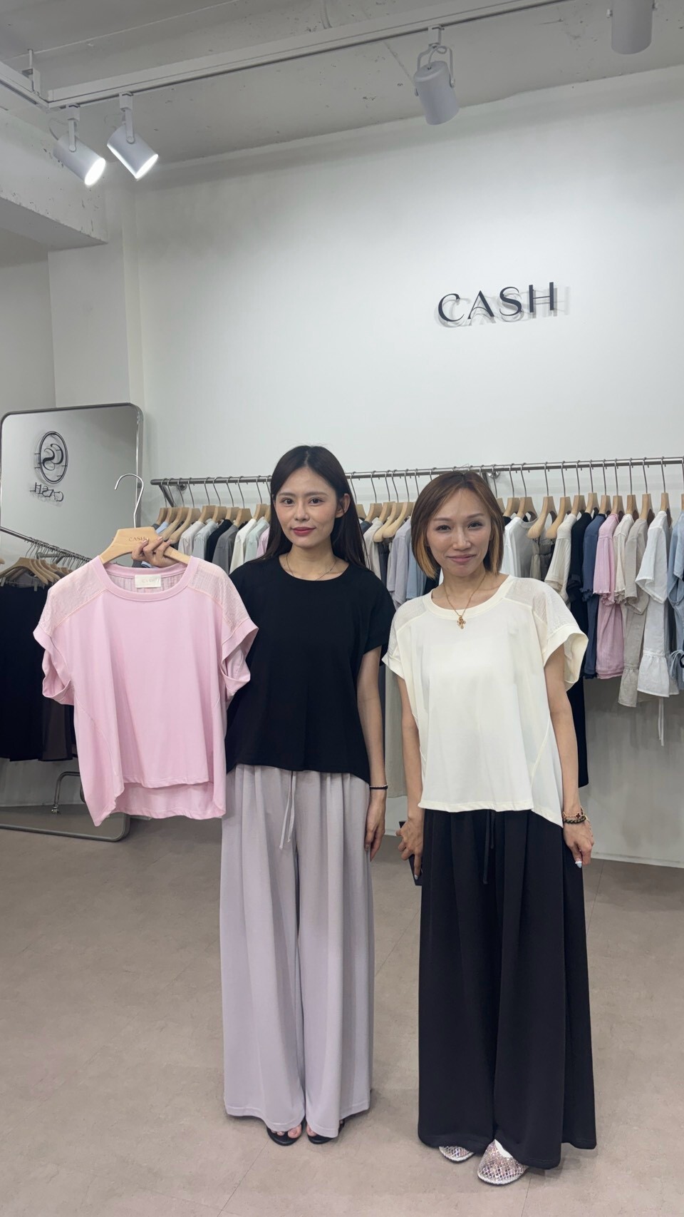 CA7018 花苞袖拼布上衣