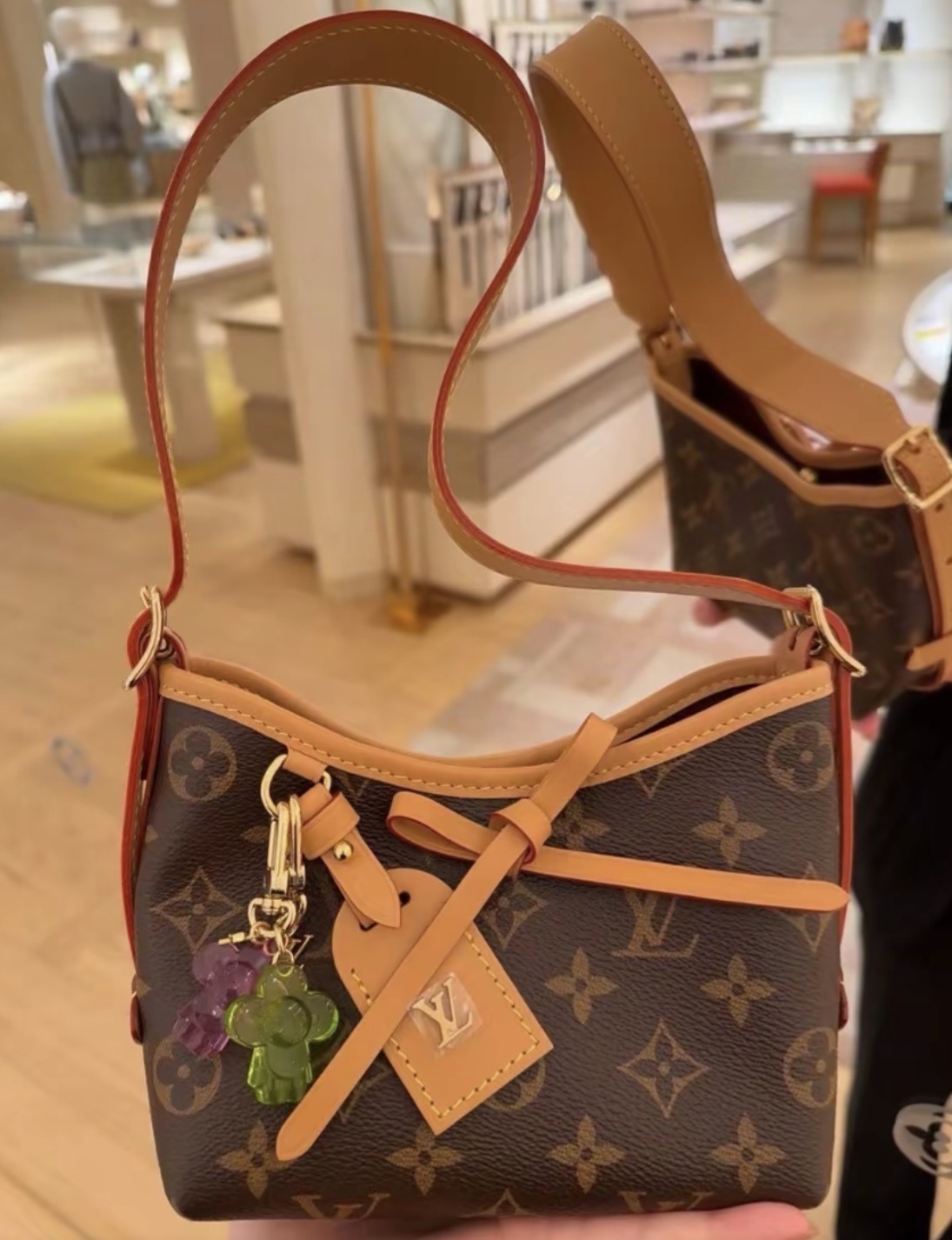 Louis Vuitton LV Nano CarryAll Monogram Canvas 棕色 牛皮 蝴蝶結 單肩袋