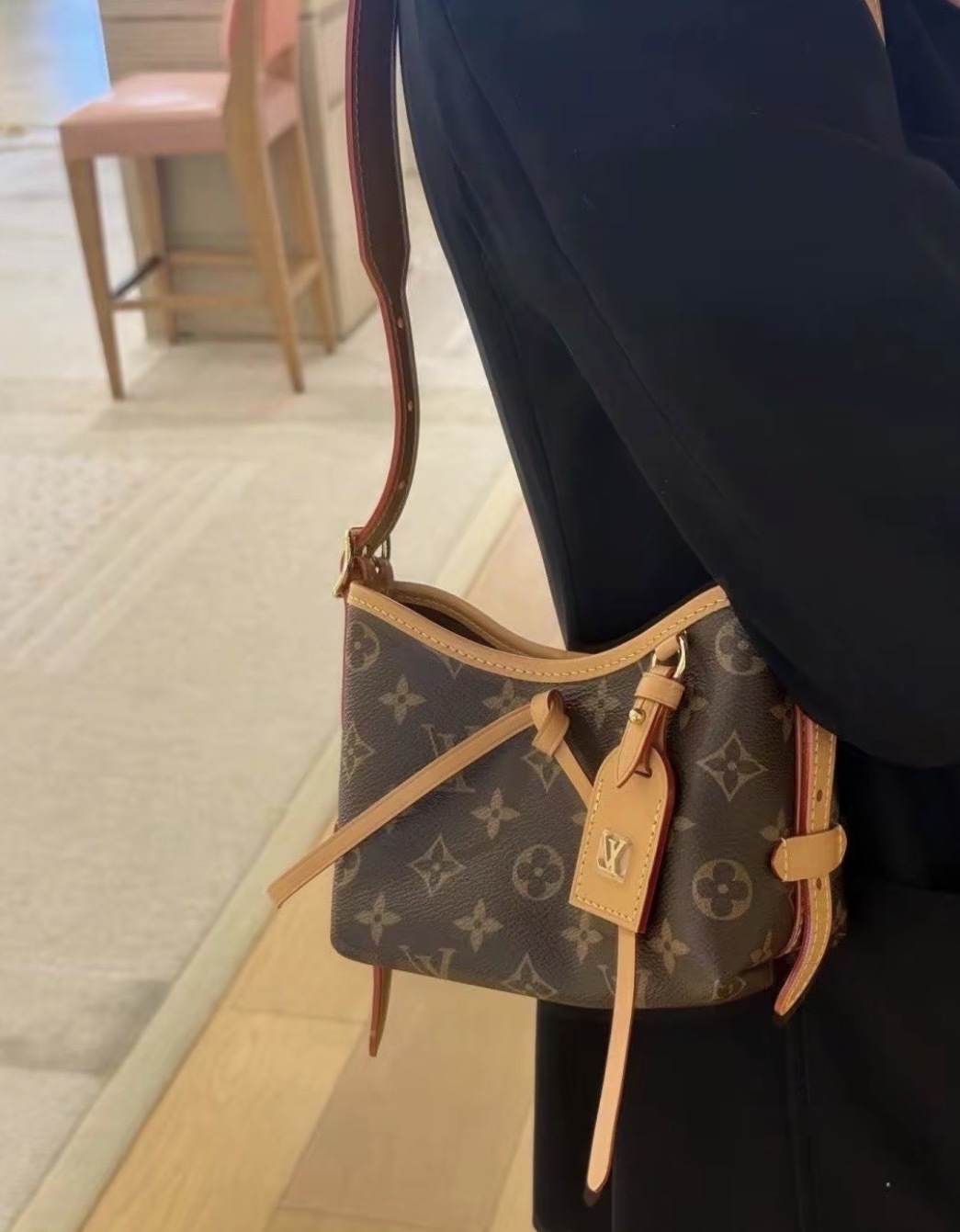 Louis Vuitton LV Nano CarryAll Monogram Canvas 棕色 牛皮 蝴蝶結 單肩袋