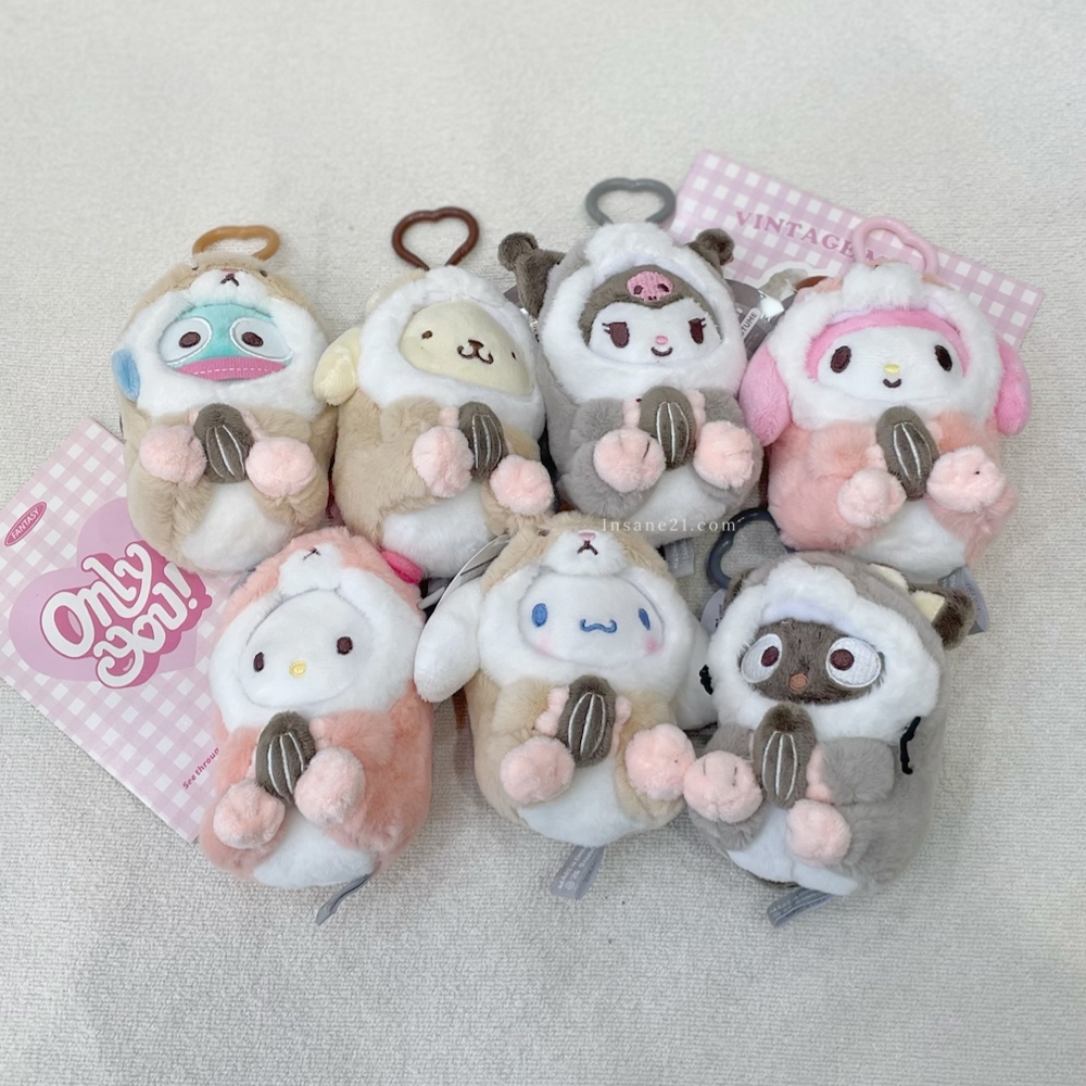 SANRIO 三麗鷗 小倉鼠 倉鼠裝 絨毛 吊飾 鑰匙圈