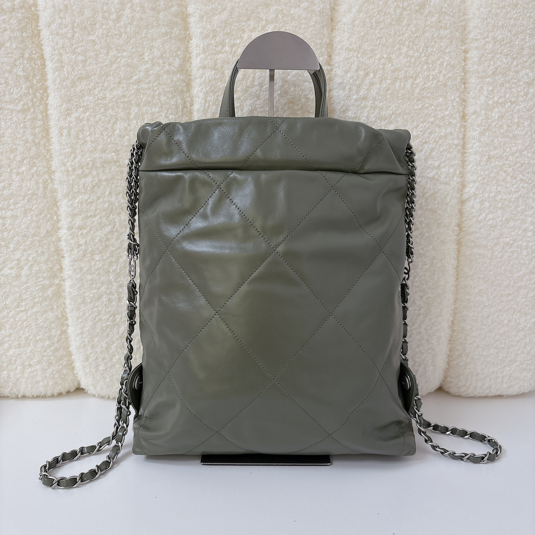 Chanel 22 Backpack - Khaki Green / SHW