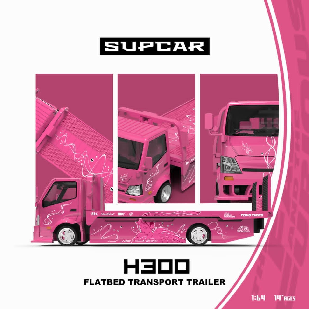預訂:1/64 SupCar Hino 300 Tow Truck FNF2 Pink (SC647255 )