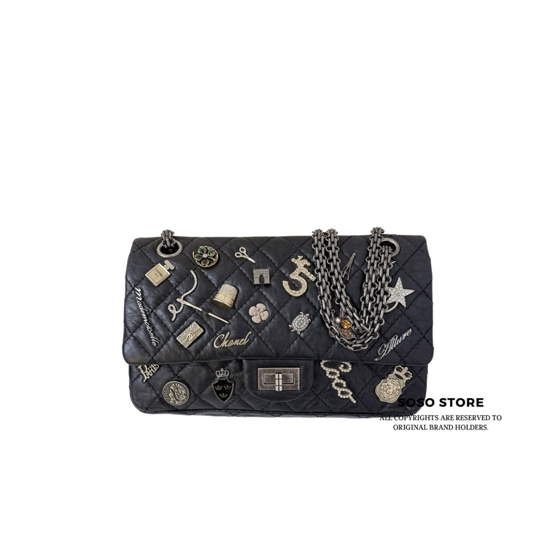 Chanel Lucky Charm Reissue 2.55 Flap Bag - Black / SHW