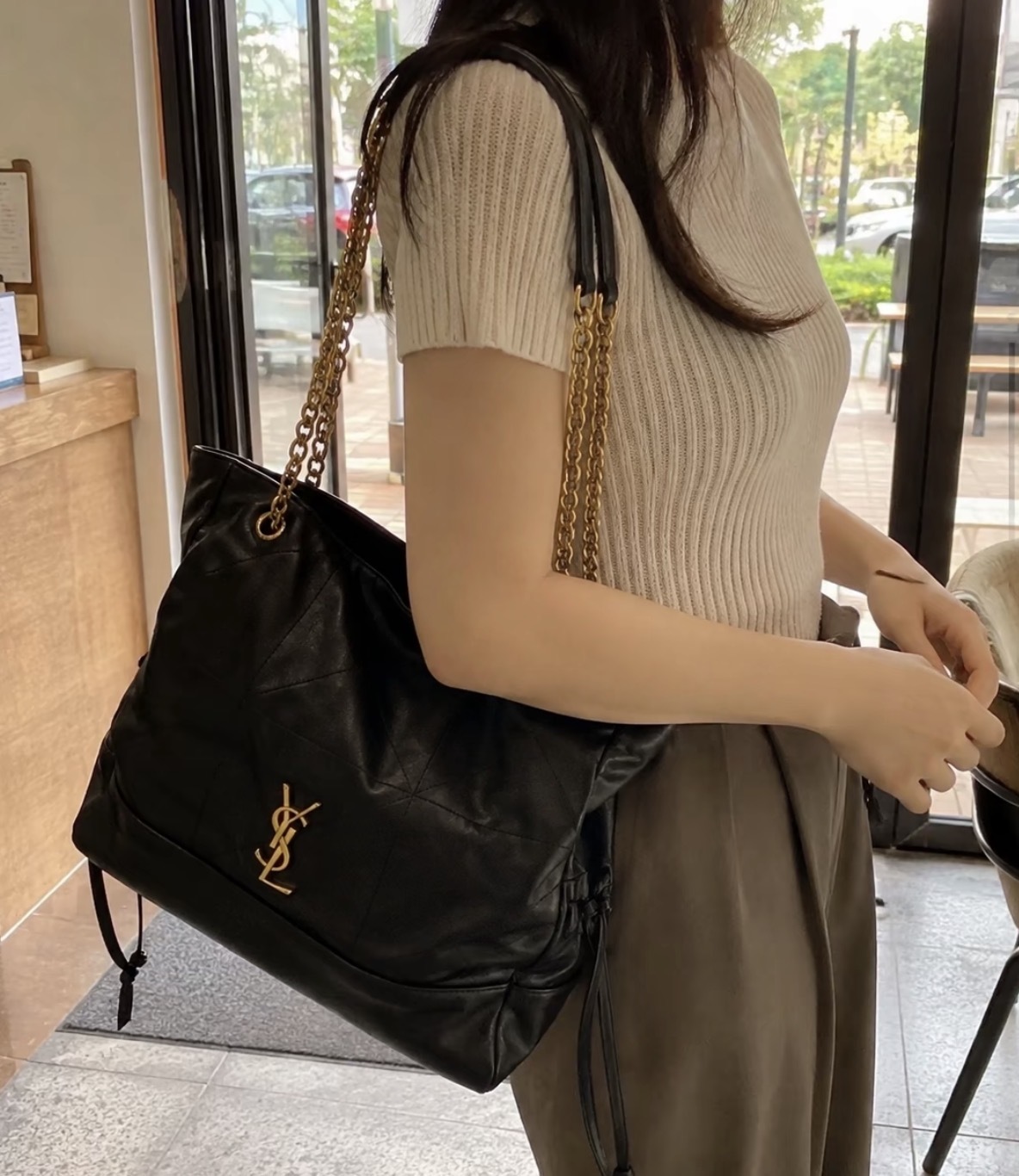 Saint Laurent YSL Jamie Small Tote Bag 黑色 小羊皮 單肩袋 托特袋