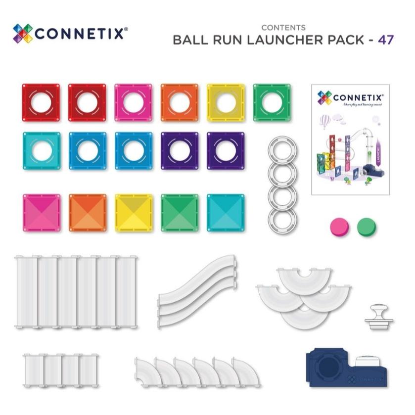 【樂森藥局】澳洲 Connetix 彩虹滾球軌道發射組 (47pc)