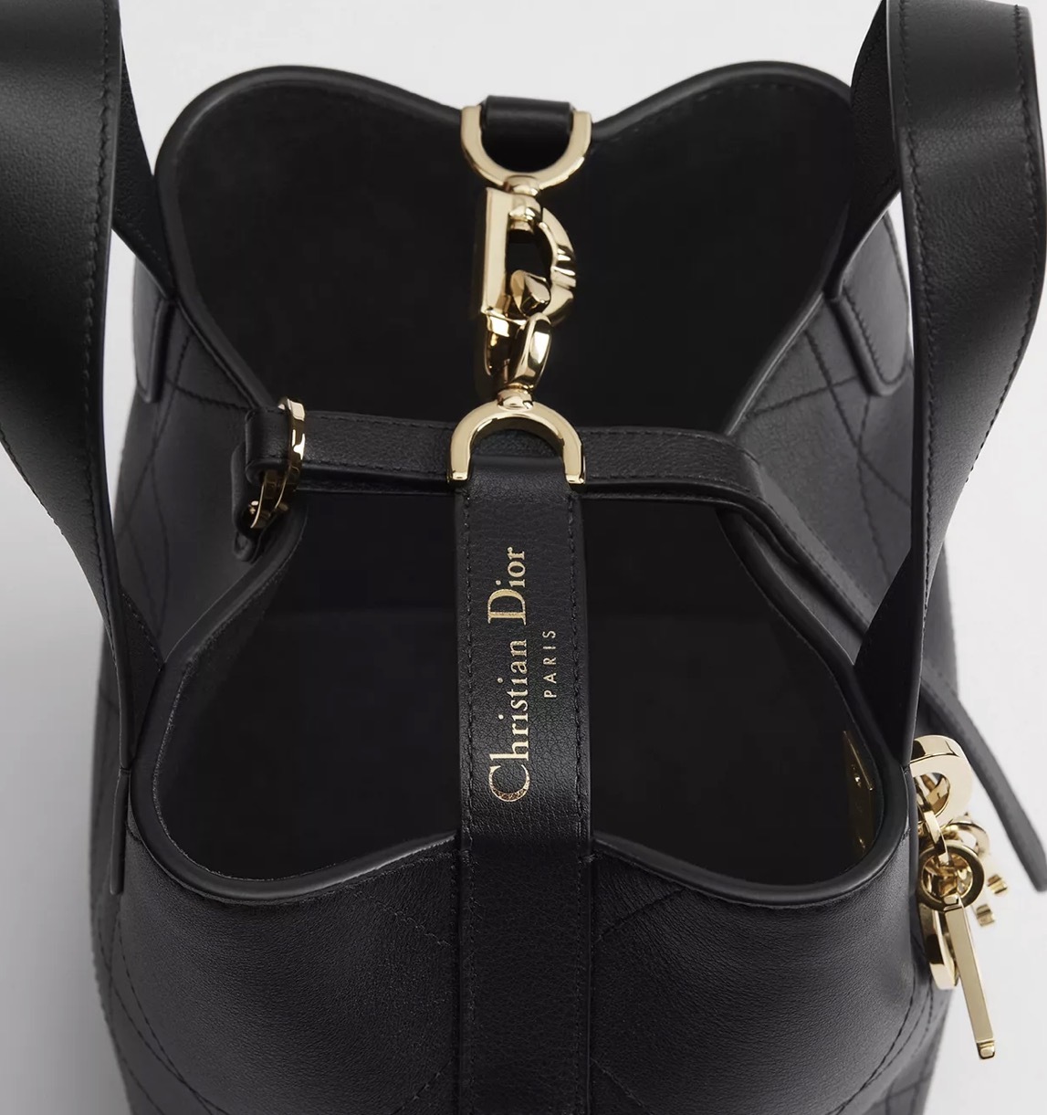 Dior Small Dior Toujours Flat Macrocannage 直向手挽袋 黑色 小牛皮 托特袋 手袋