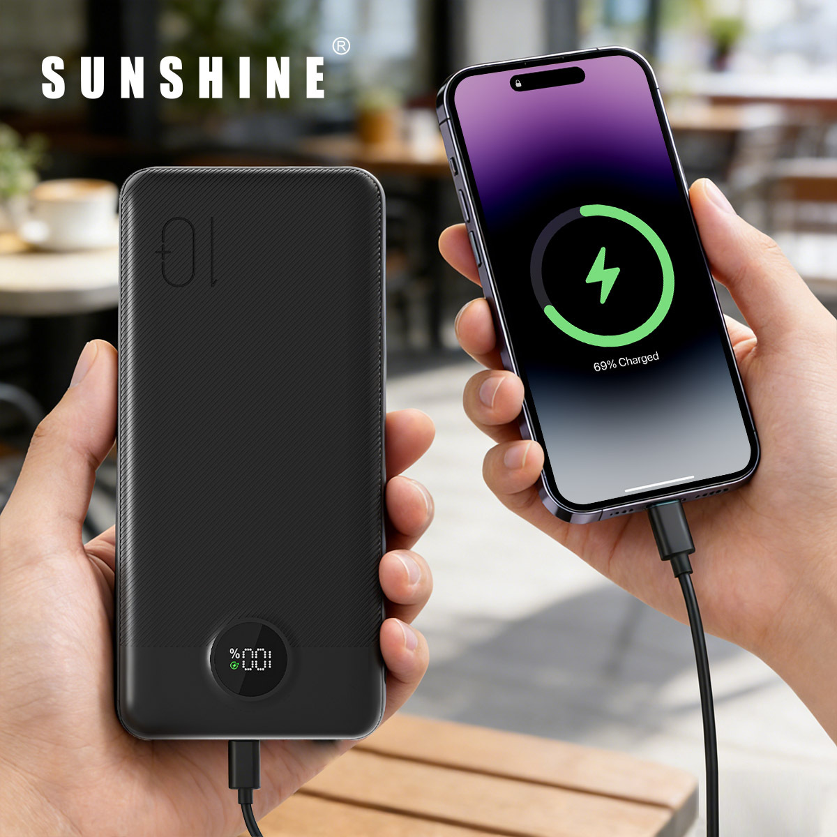 [CCC Product QR Code] 10000mAh Power Bank (Black) PB010BK
