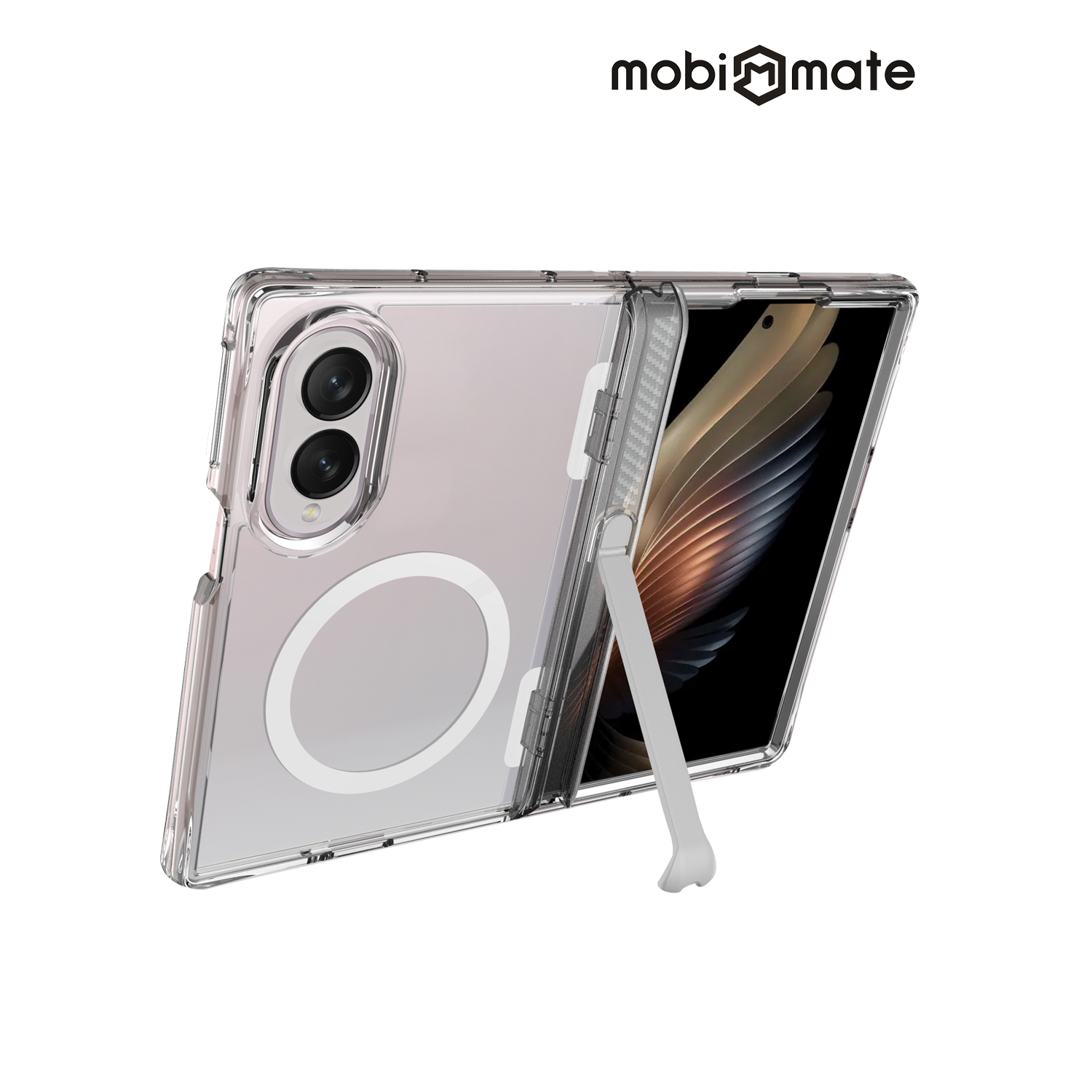 Mobi Mate 三星Z Fold 8磁吸支架保護殼-透明